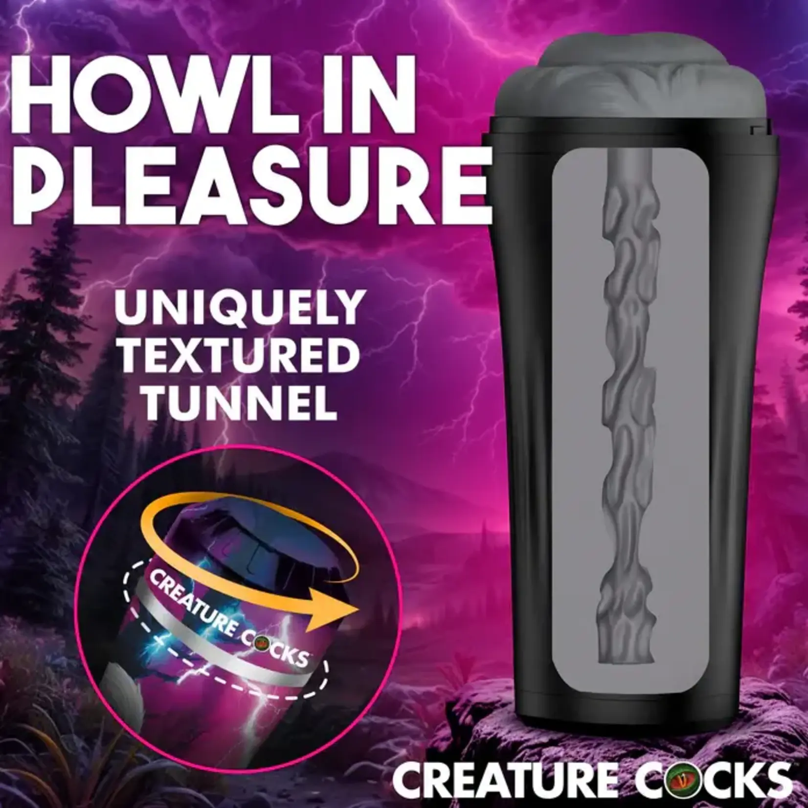 Creature Cocks Wolf Ass Stroker - Grey/Multicolor