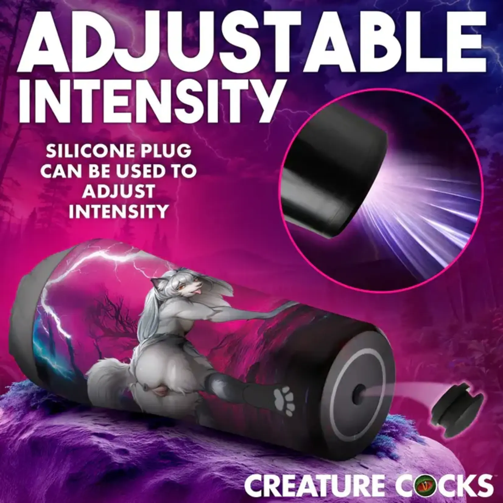 Creature Cocks Wolf Ass Stroker - Grey/Multicolor
