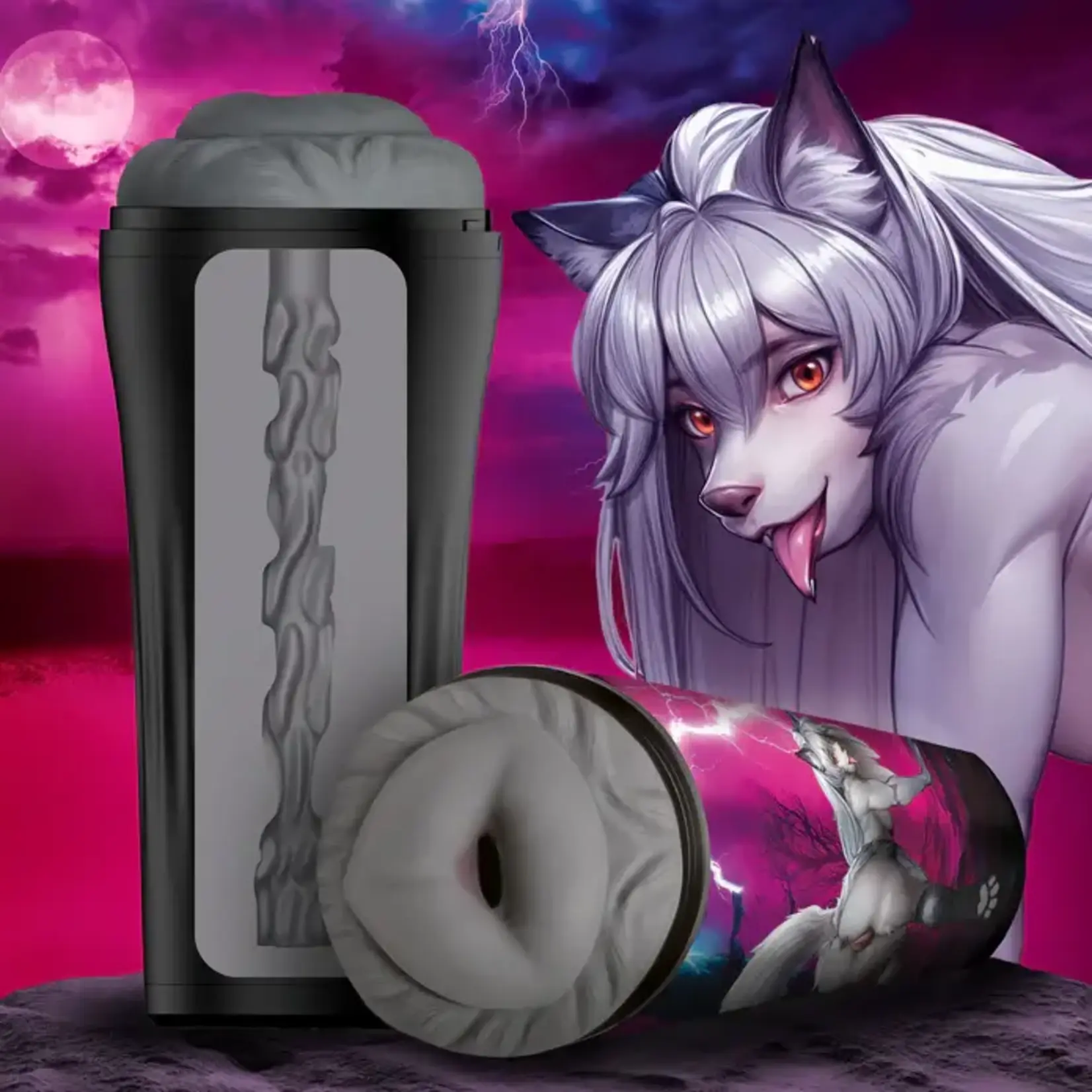Creature Cocks Wolf Ass Stroker - Grey/Multicolor