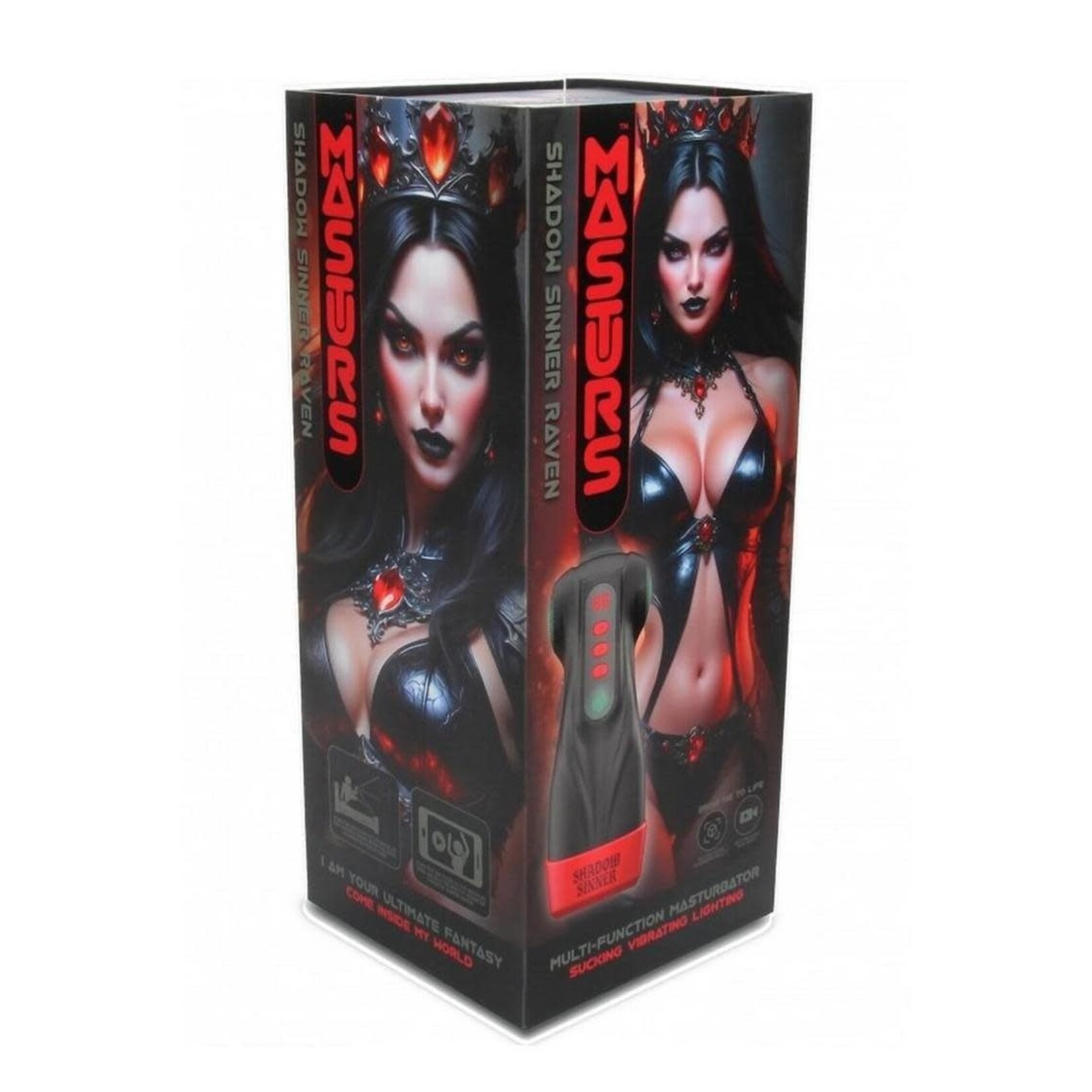 Masturs Raven Shadow Sinner Rechargeable Multi Function Masturbator - Black