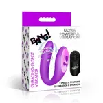 Bang! Gyrating G-Spot Rechargeable Silicone Dual Stimulating Vibrator with Remote - Purple
