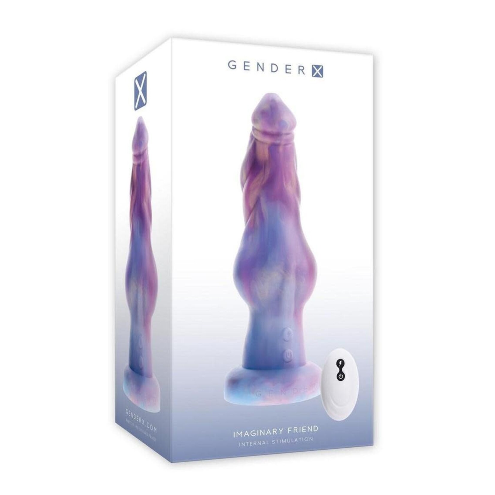 Gender X Imaginary Friend Rechargeable Silicone Vibrating Dildo with Remote Control - Multicolor