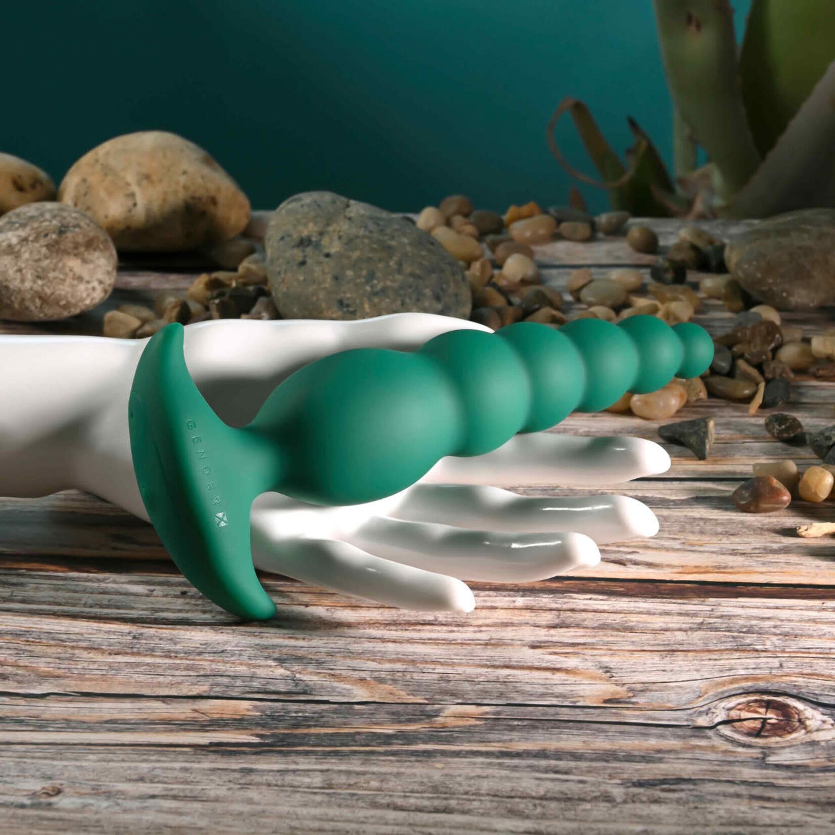 Gender X The Rattler Rechargeable Silicone Twirling Prostate Vibrator - Green