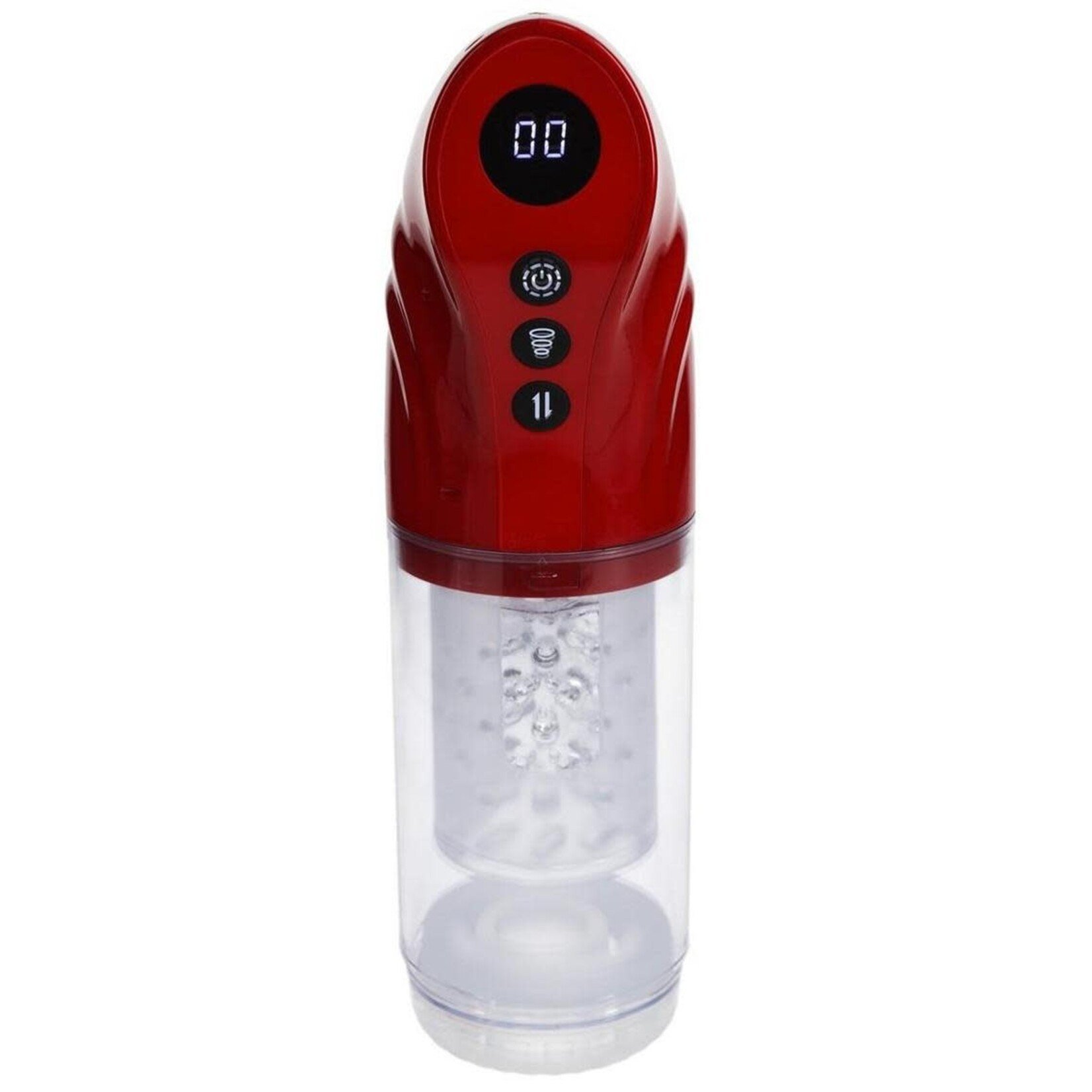 Pumped StrokeMate Multi-Function Rechargeable Masturbator - Metallic Red