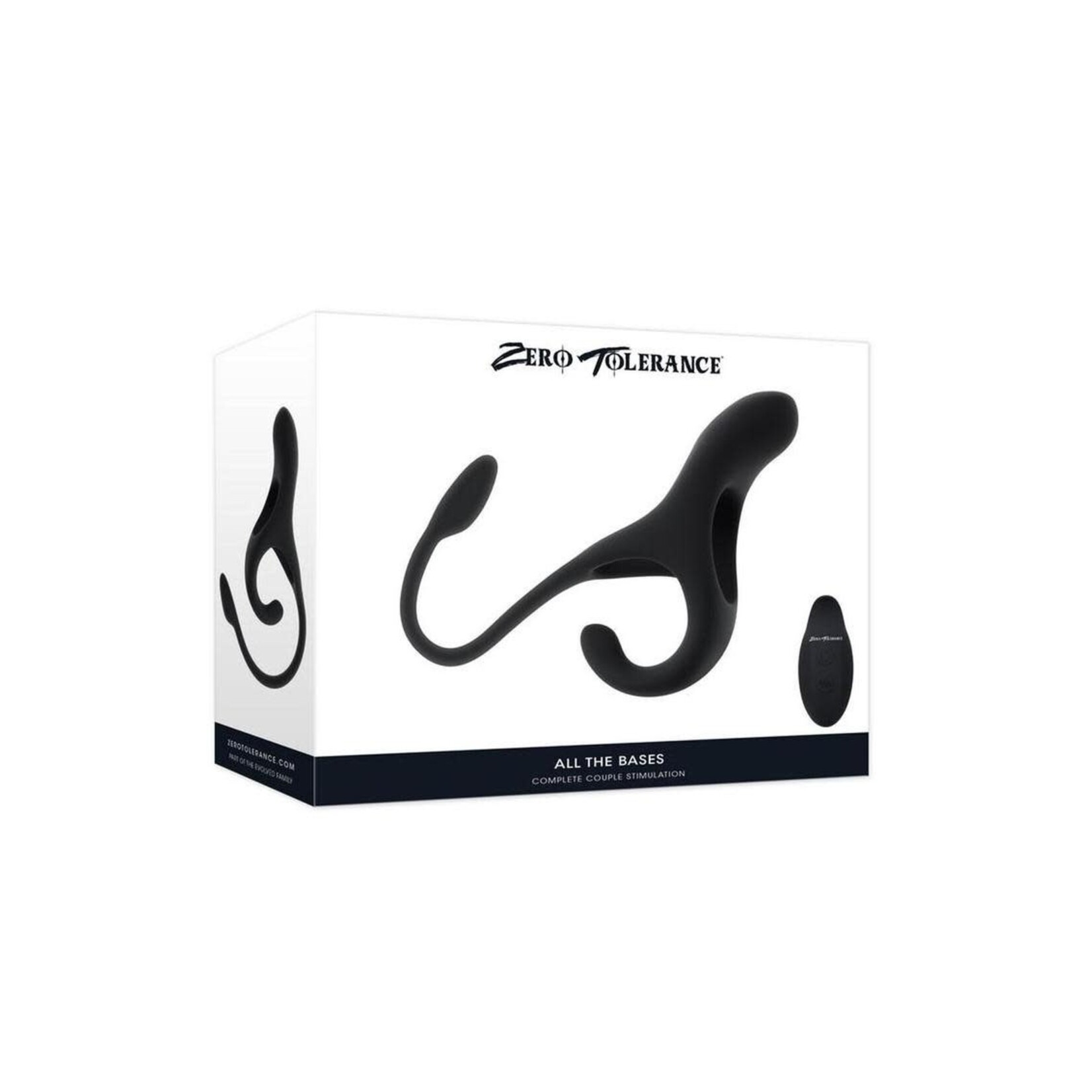 Zero Tolerance All the Bases Rechargeable Silicone Couples Ring and Plug with Remote Control - Black