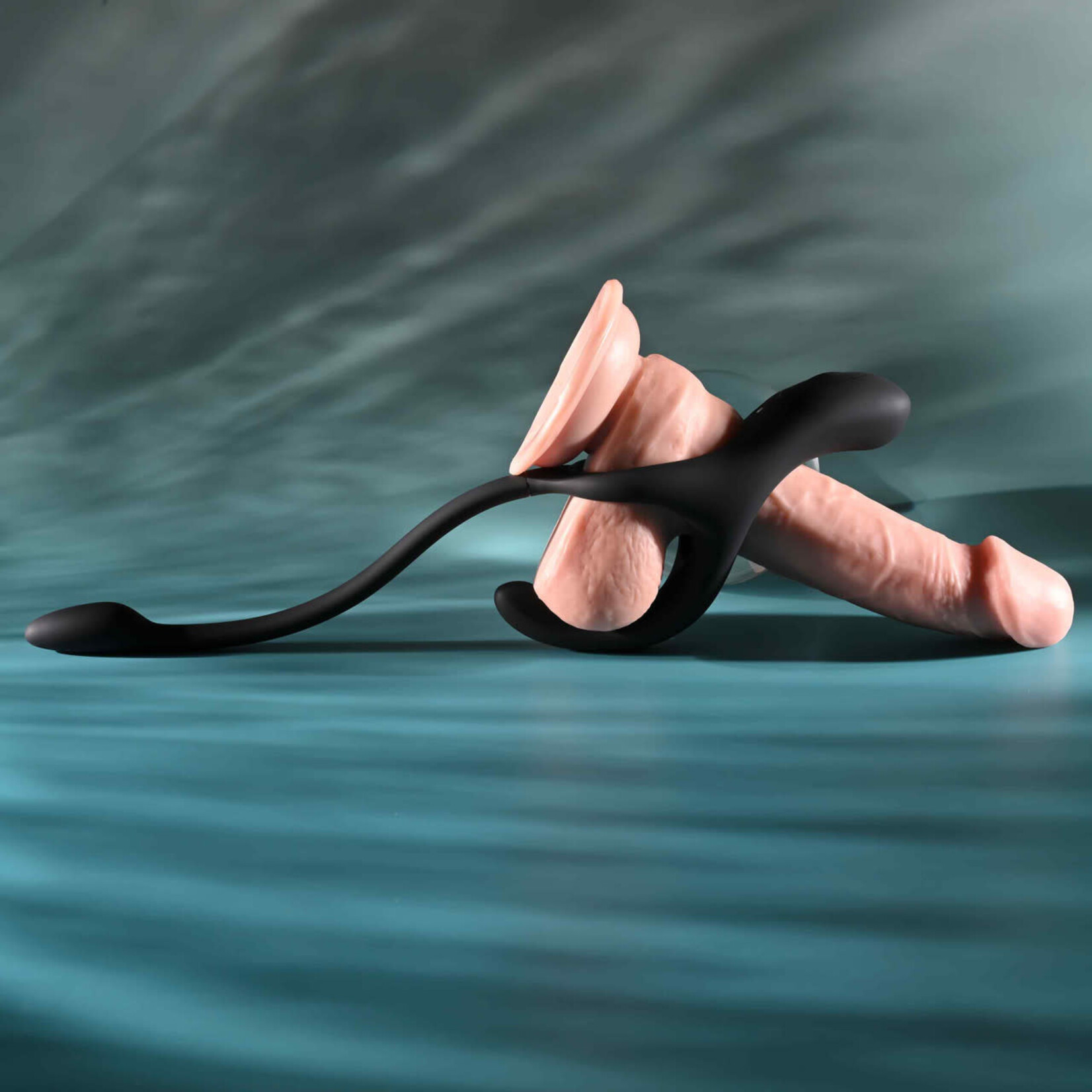 Zero Tolerance All the Bases Rechargeable Silicone Couples Ring and Plug with Remote Control - Black