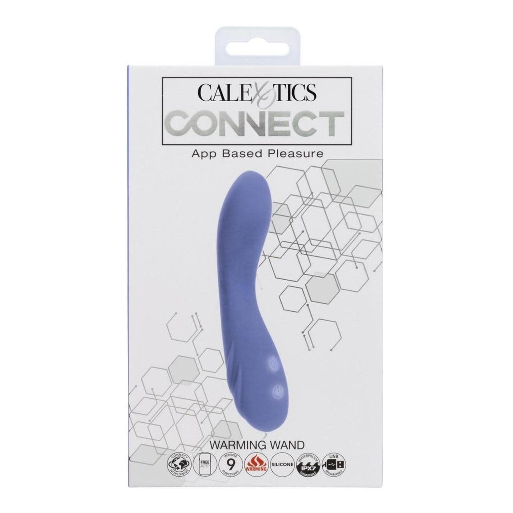 CalExotics Connect Warming Rechargeable Silicone App Compatible Wand - Purple