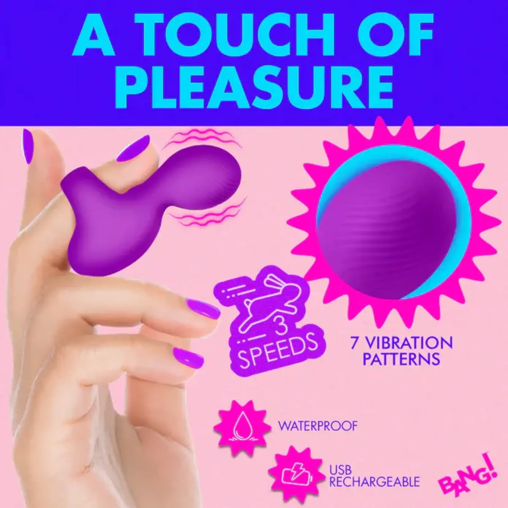 Bang! Silicone Rechargeable Finger Vibe - Purple