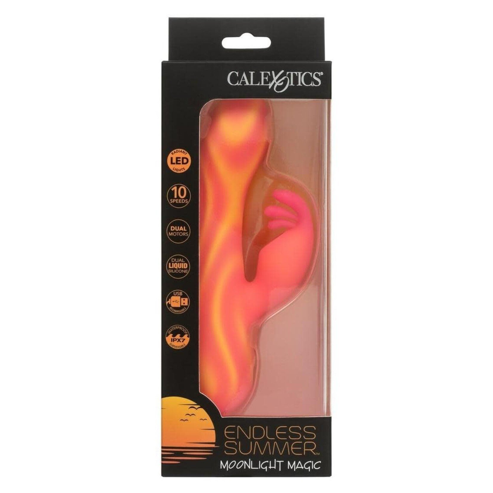 Endless Summer Moonlight Magic Dual Vibe Light-up Rechargeable Silicone Massager - Orange