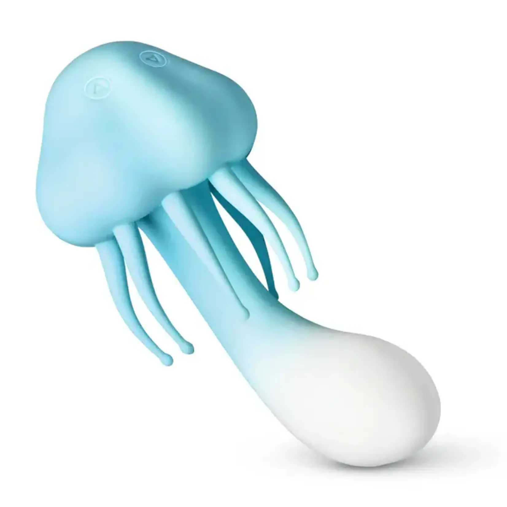 Creature Cuties Jellyvibe Rechargeable Silicone Vibrator - Blue/White