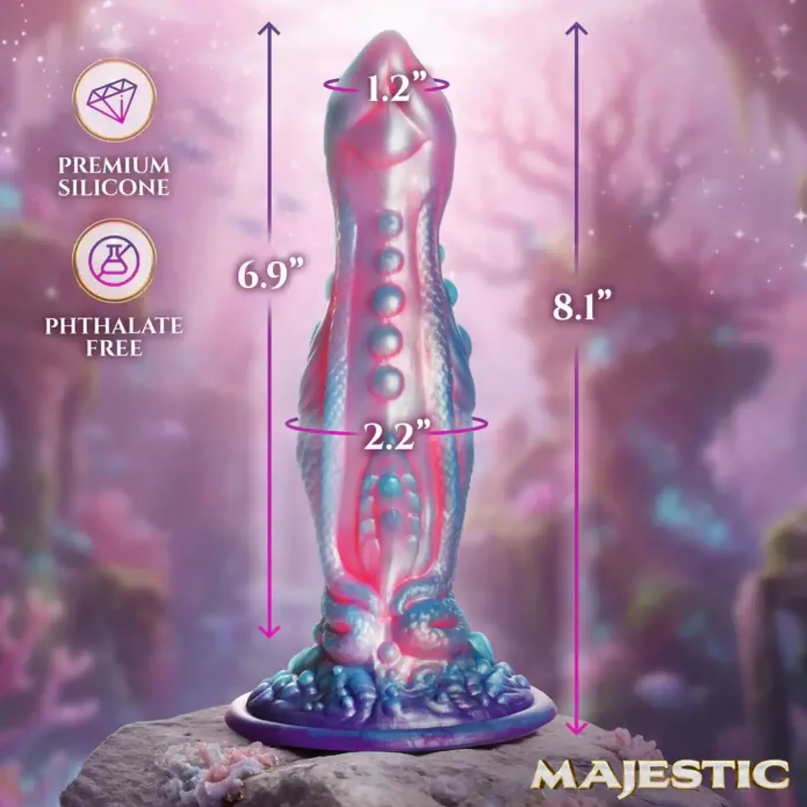 Creature Cocks Delphine Mermaid Silicone Dildo - Blue/Pink