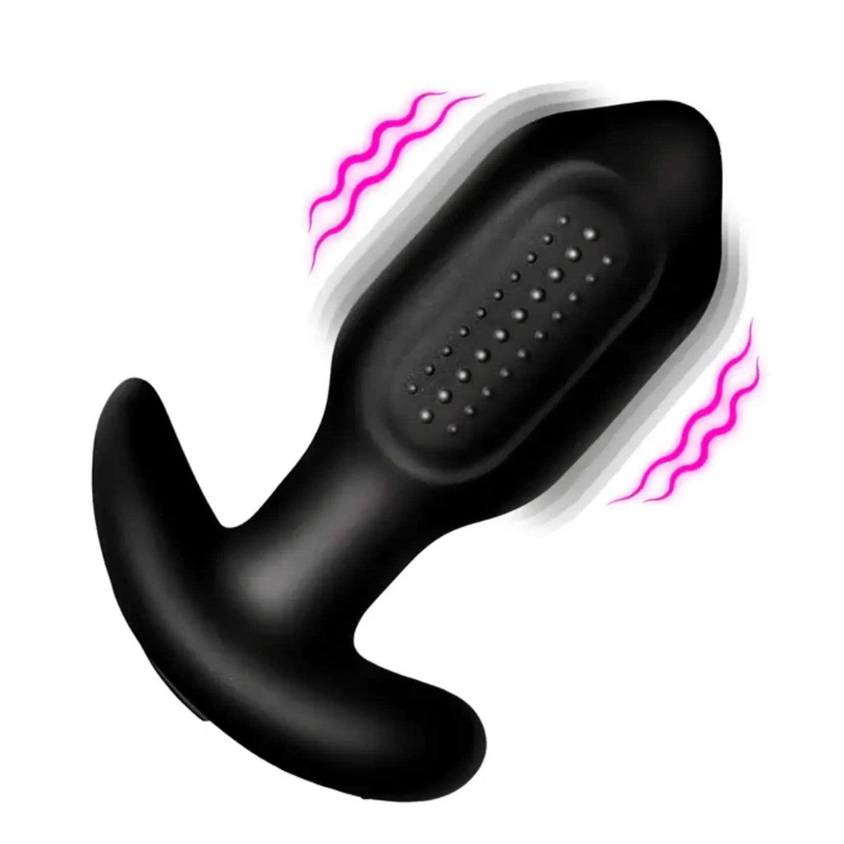 Bang! Bumpy Vibrating Rechargeable Silicone Butt Plug - Black