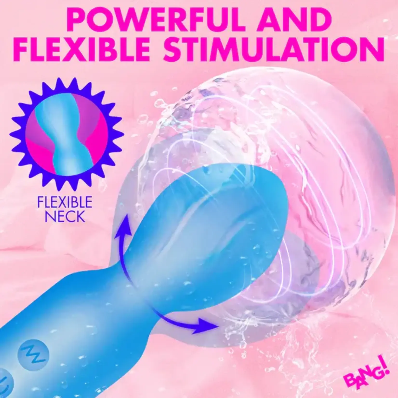 Bang! 18X Vibrating Silicone Mini Wand - Blue