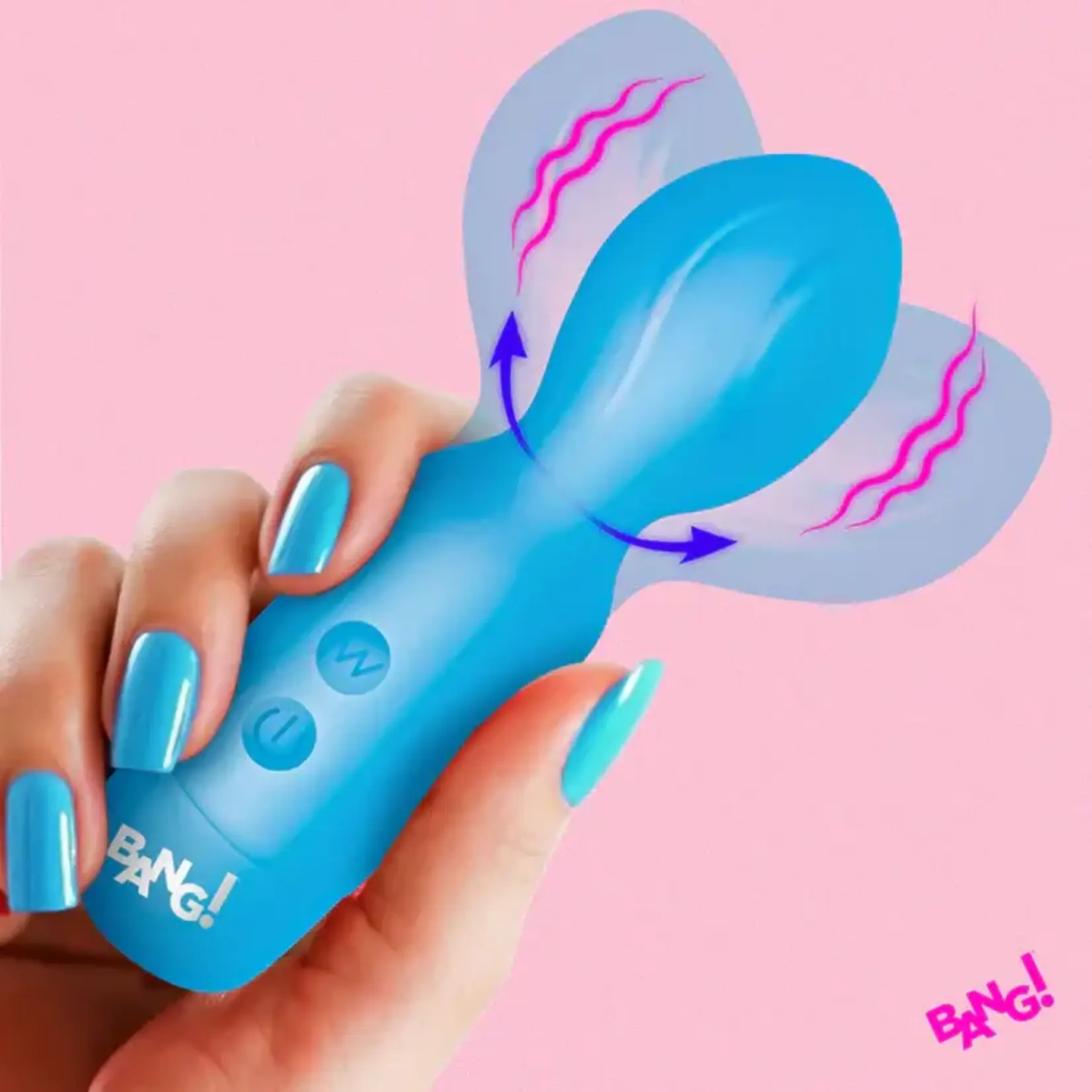 Bang! 18X Vibrating Silicone Mini Wand - Blue
