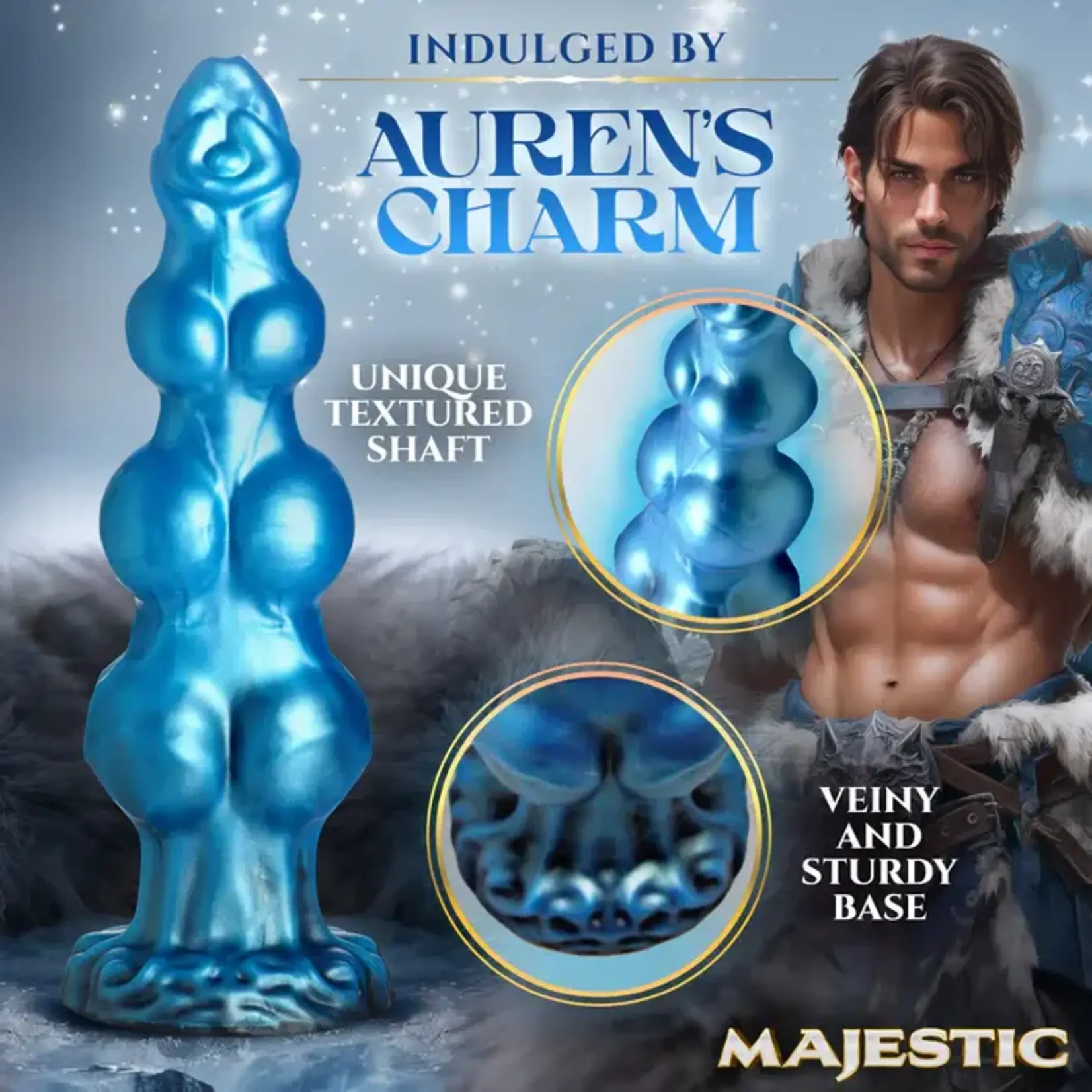 Creature Cocks Auren Wolf King Silicone Dildo - Blue