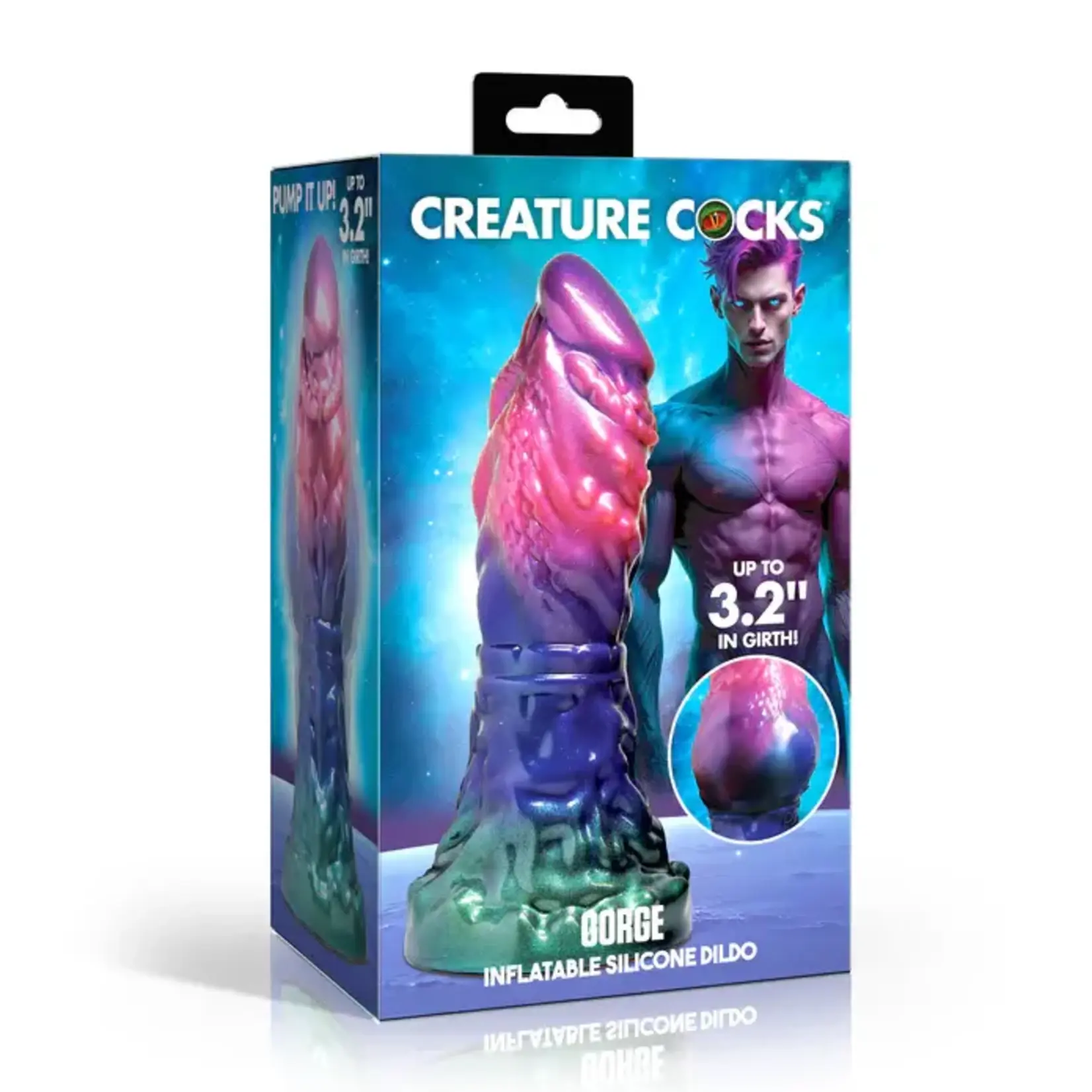 Creature Cocks Gorge Inflatable Silicone Dildo - Multicolor
