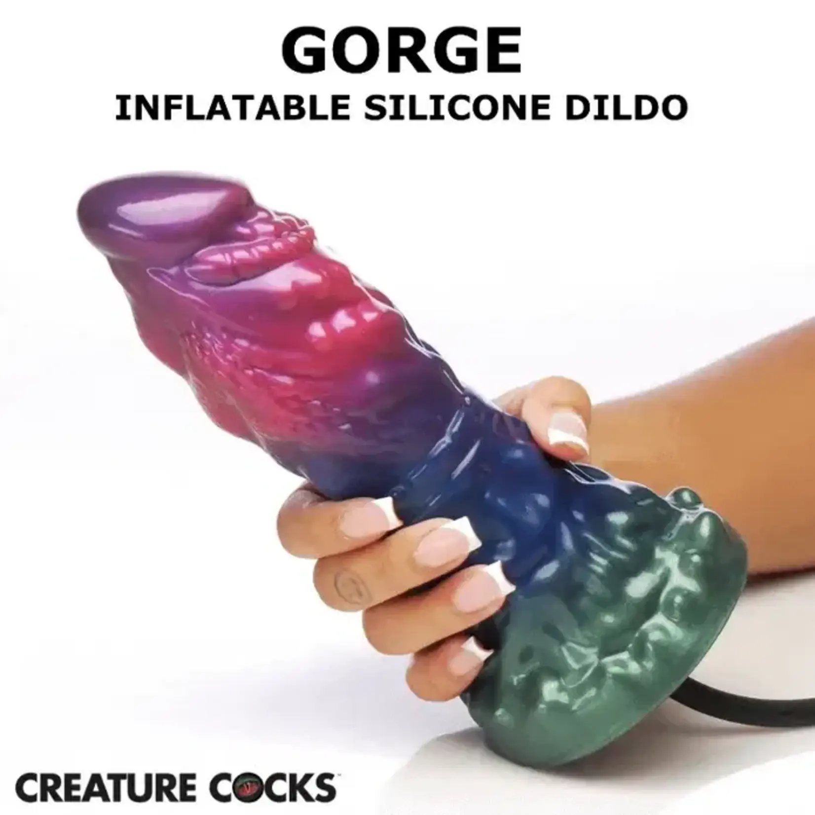 Creature Cocks Gorge Inflatable Silicone Dildo - Multicolor