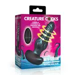 Creature Cocks Octo-Squirm Vibrating & Squirming Rechargeable Silicone Anal Plug with Remote Control - Blue