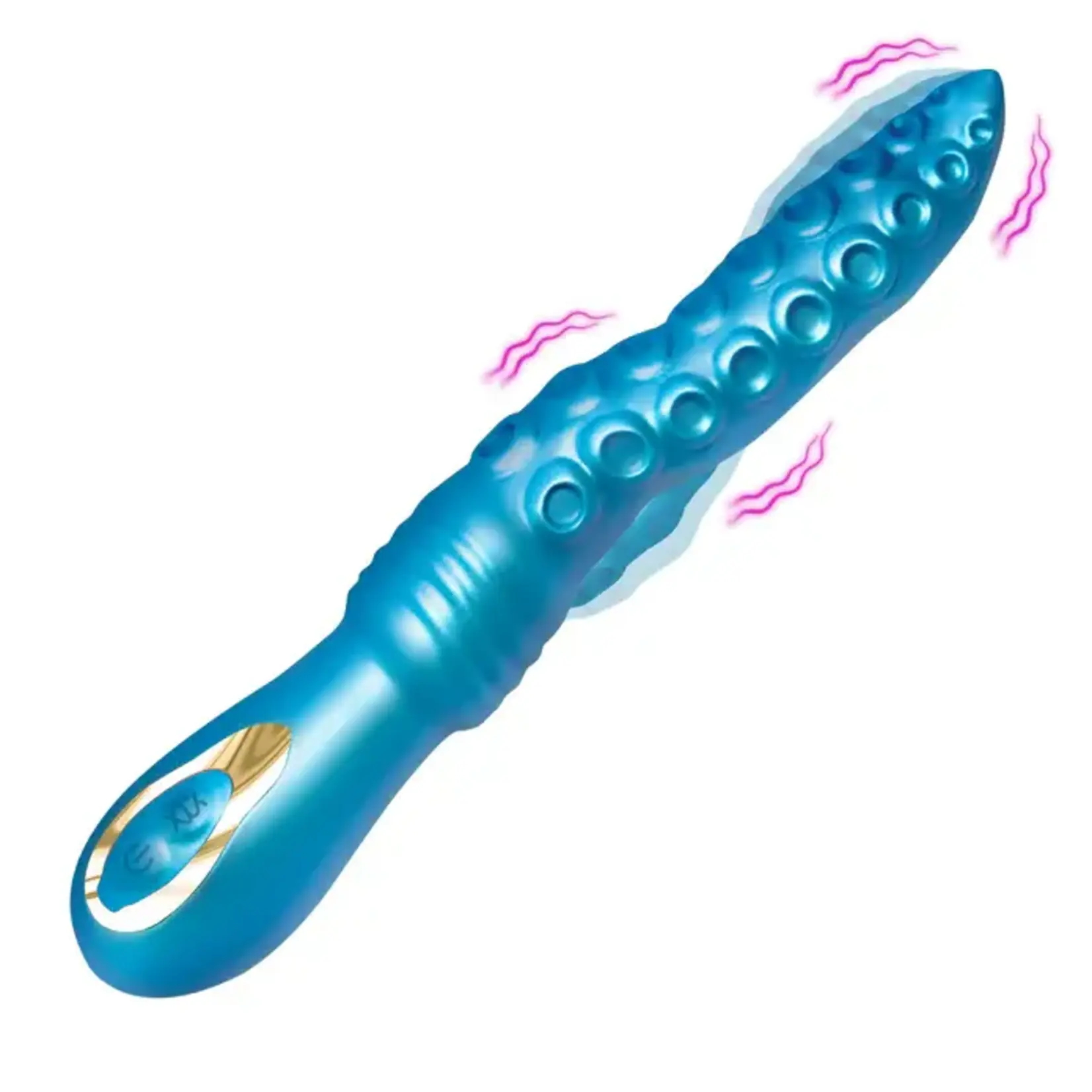 Creature Cocks Tenta-Squirm Squirming Rechargeable Silicone Vibrator - Blue