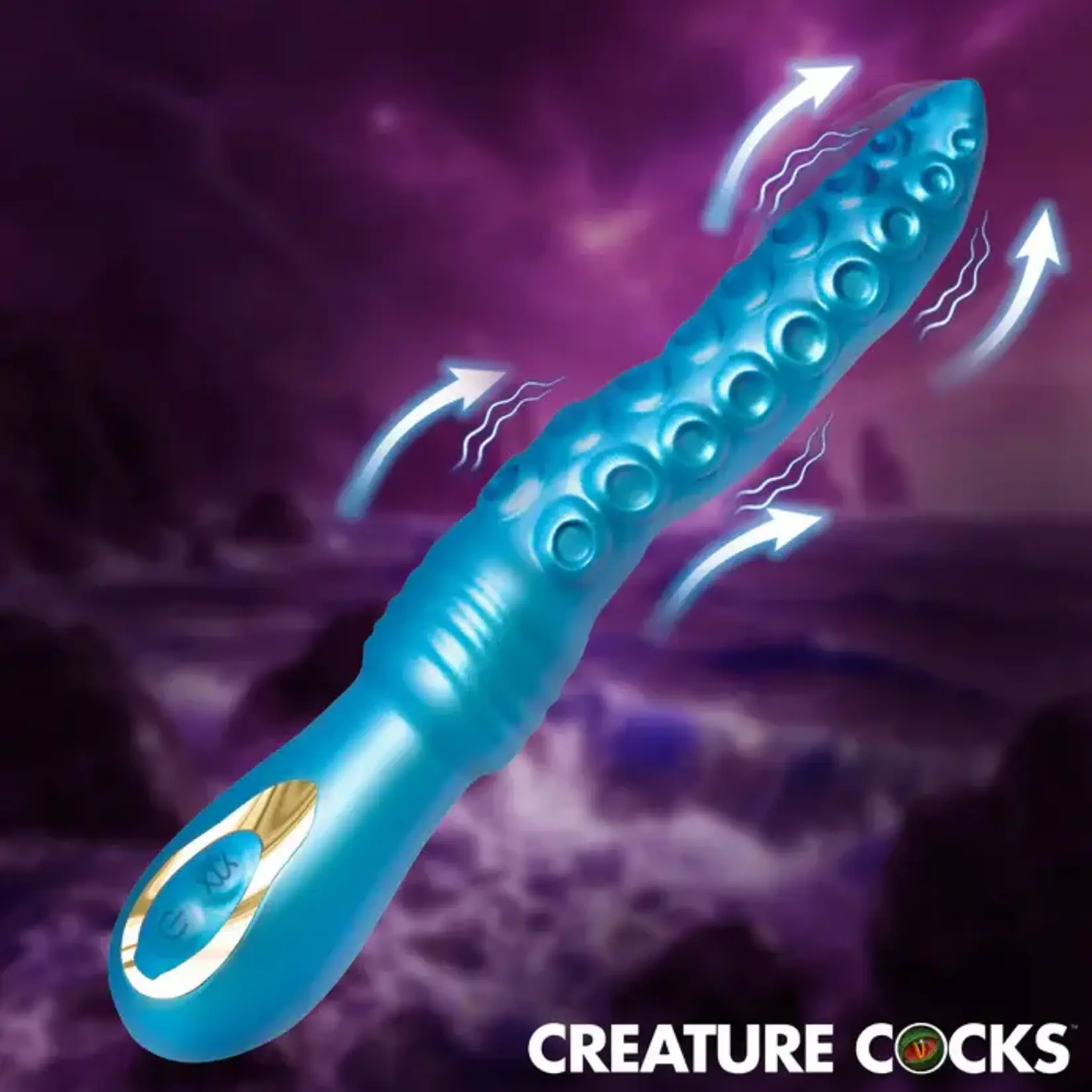 Creature Cocks Tenta-Squirm Squirming Rechargeable Silicone Vibrator - Blue