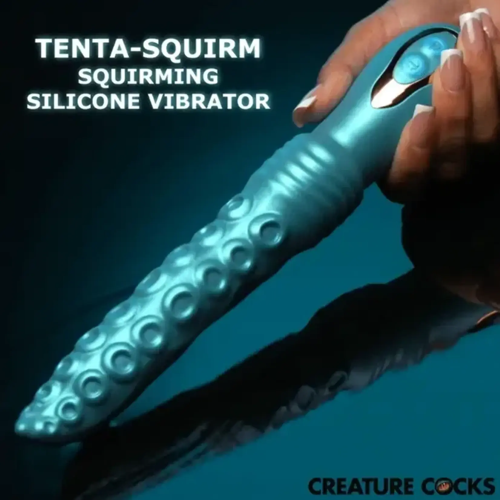 Creature Cocks Tenta-Squirm Squirming Rechargeable Silicone Vibrator - Blue