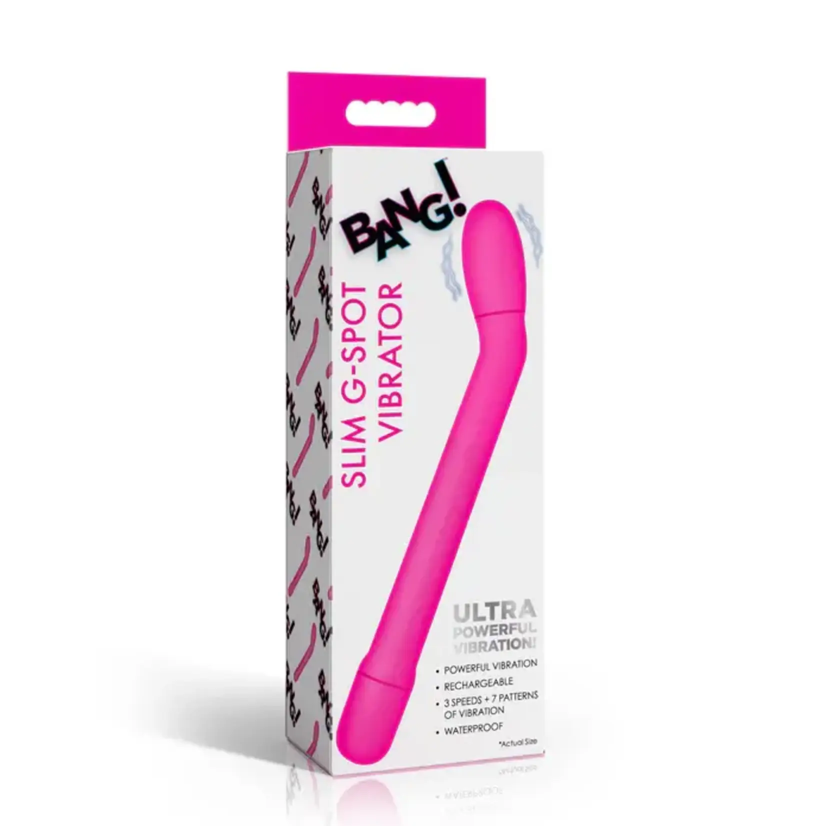 Bang Slim G-Spot Rechargeable Silicone Vibrator - Pink