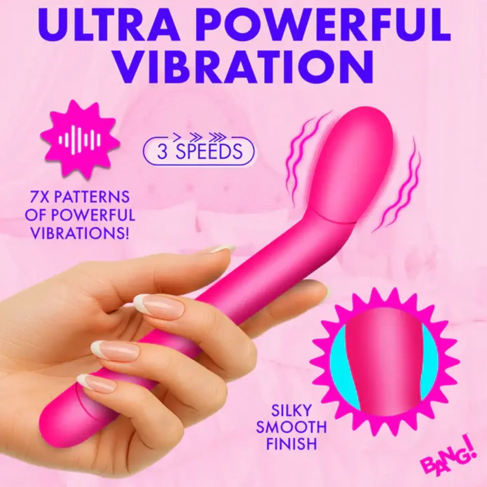 Bang Slim G-Spot Rechargeable Silicone Vibrator - Pink