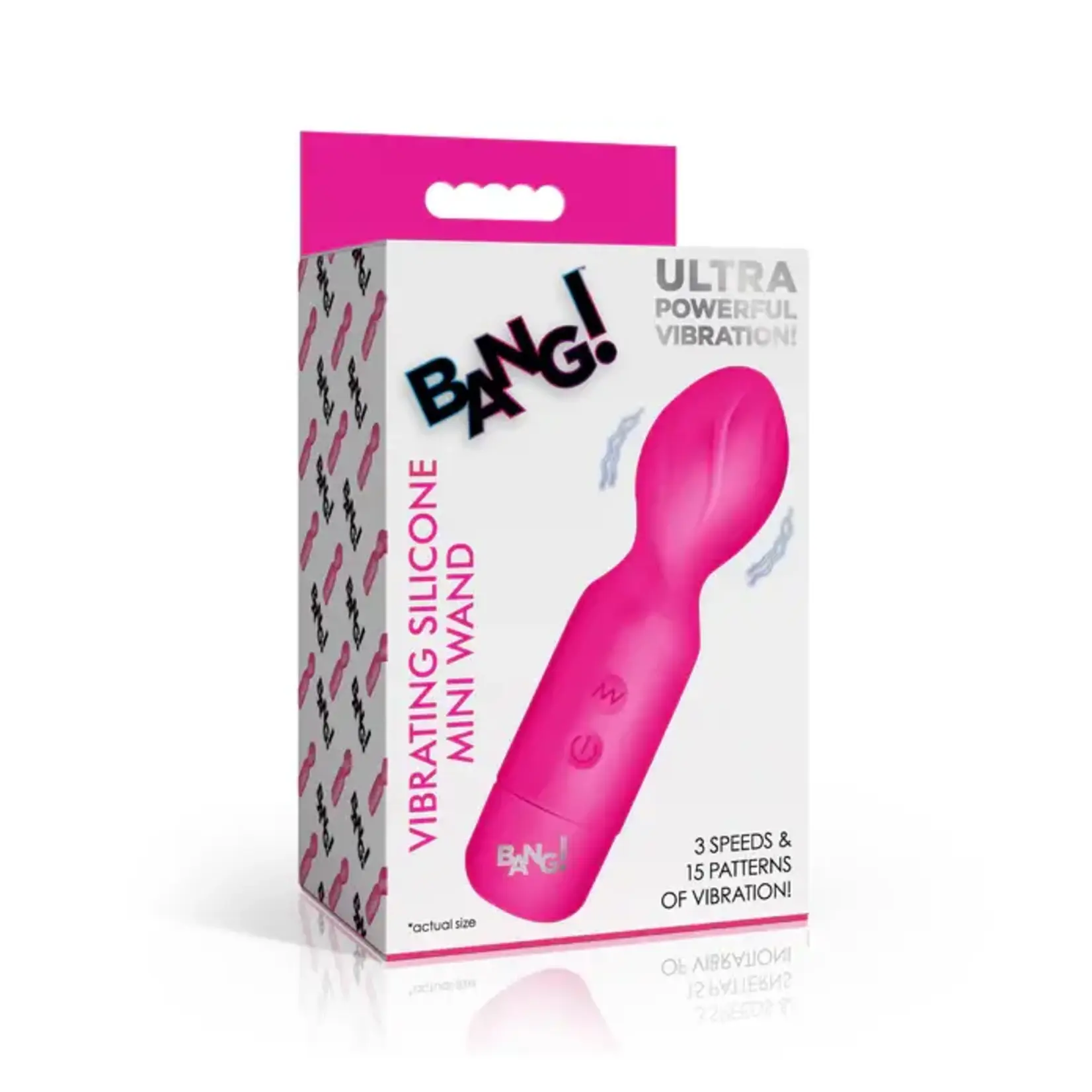 Bang! 18X Vibrating Silicone Mini Wand - Pink
