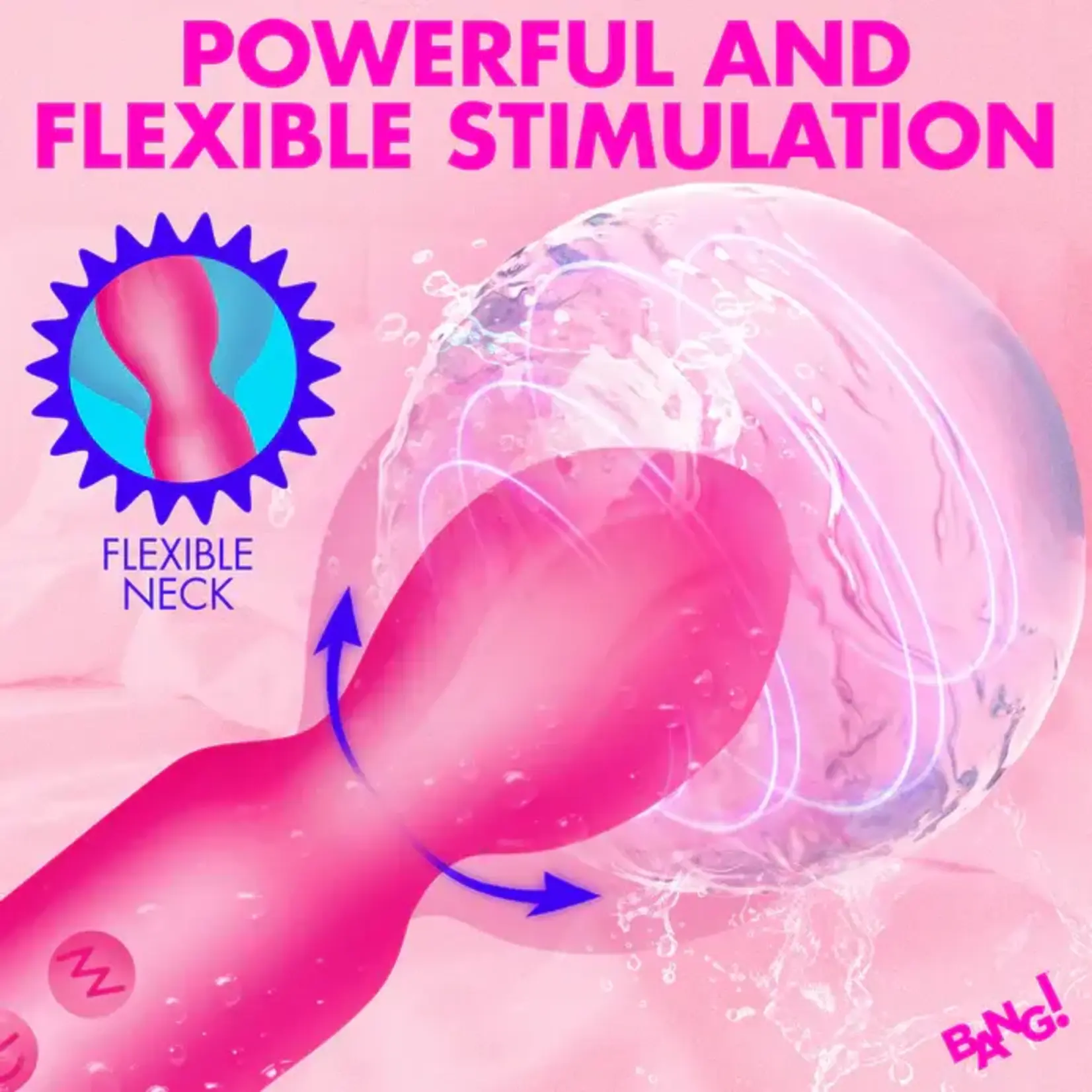 Bang! 18X Vibrating Silicone Mini Wand - Pink