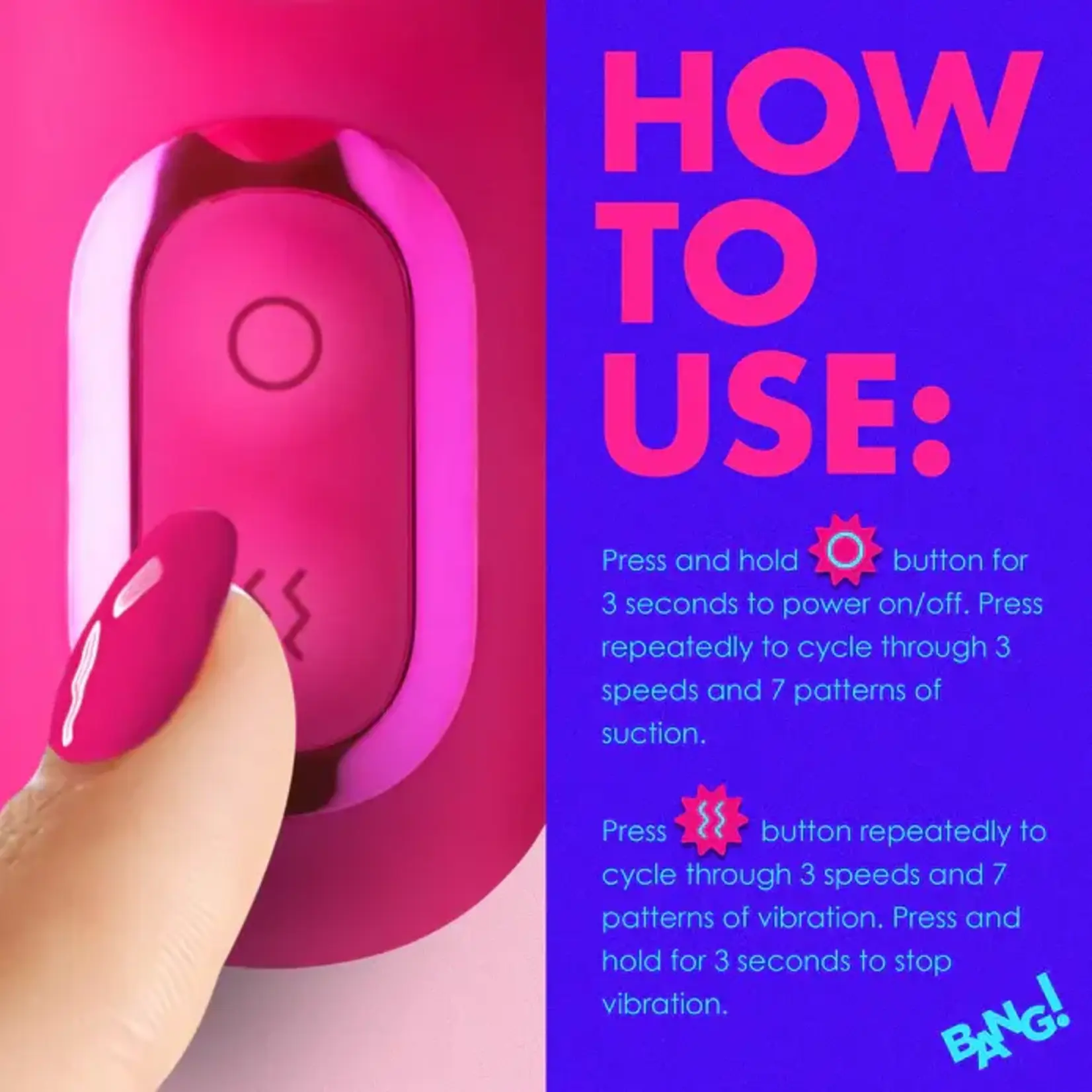 Bang! G-Spot Rabbit Rechargeable Silicone Vibrator - Pink