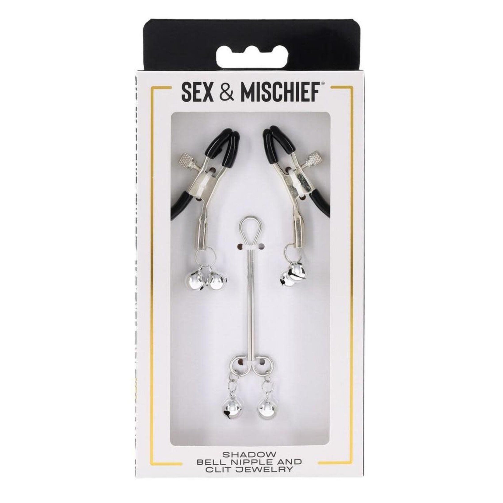 Sex & Mischief Shadow Bell Nipple Clit Jewelry - Black/Silver
