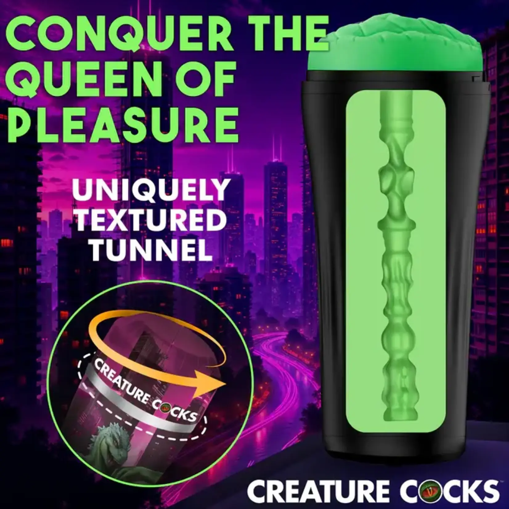 Creature Cock Fuckzilla Silicone Pussy Stroker - Green