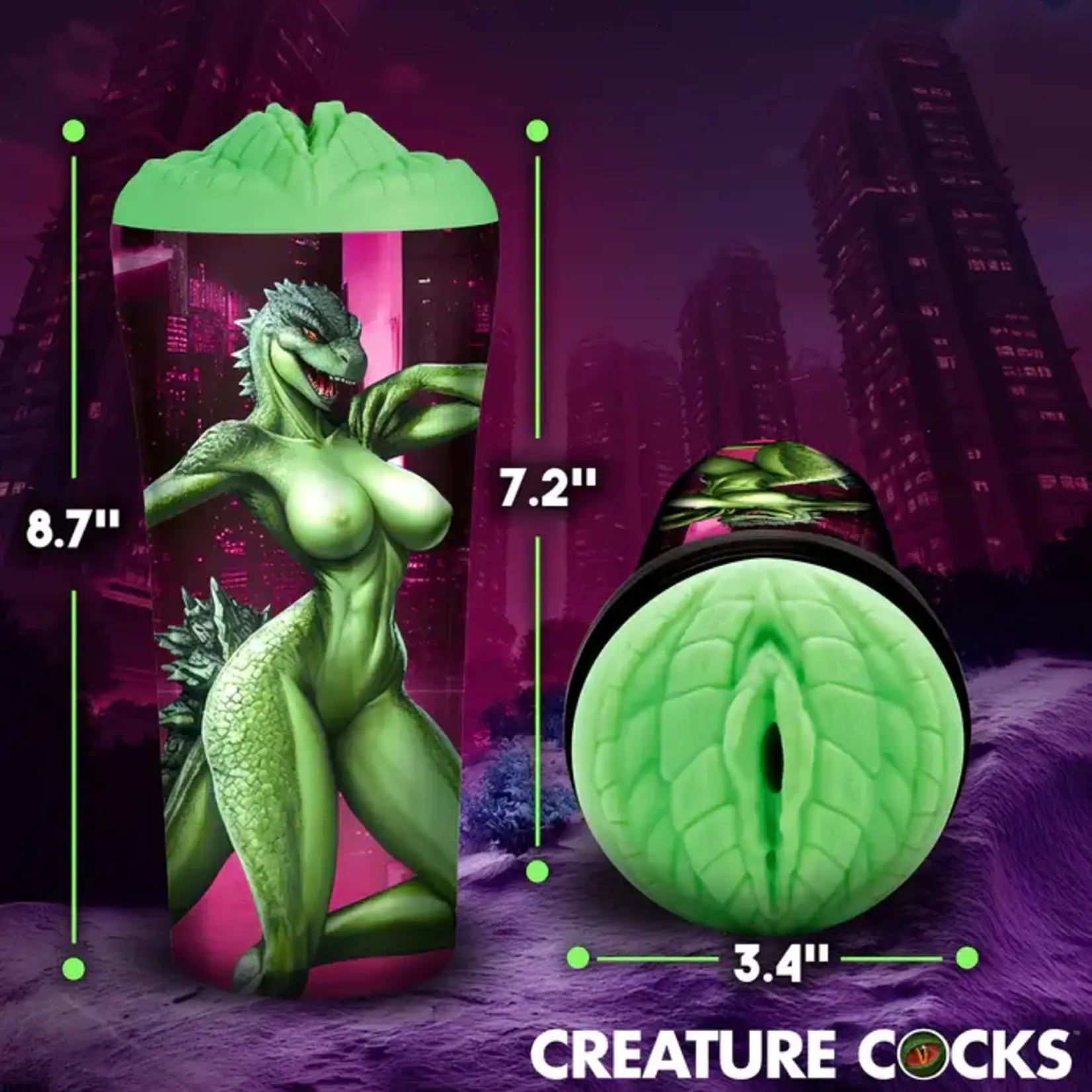 Creature Cock Fuckzilla Silicone Pussy Stroker - Green
