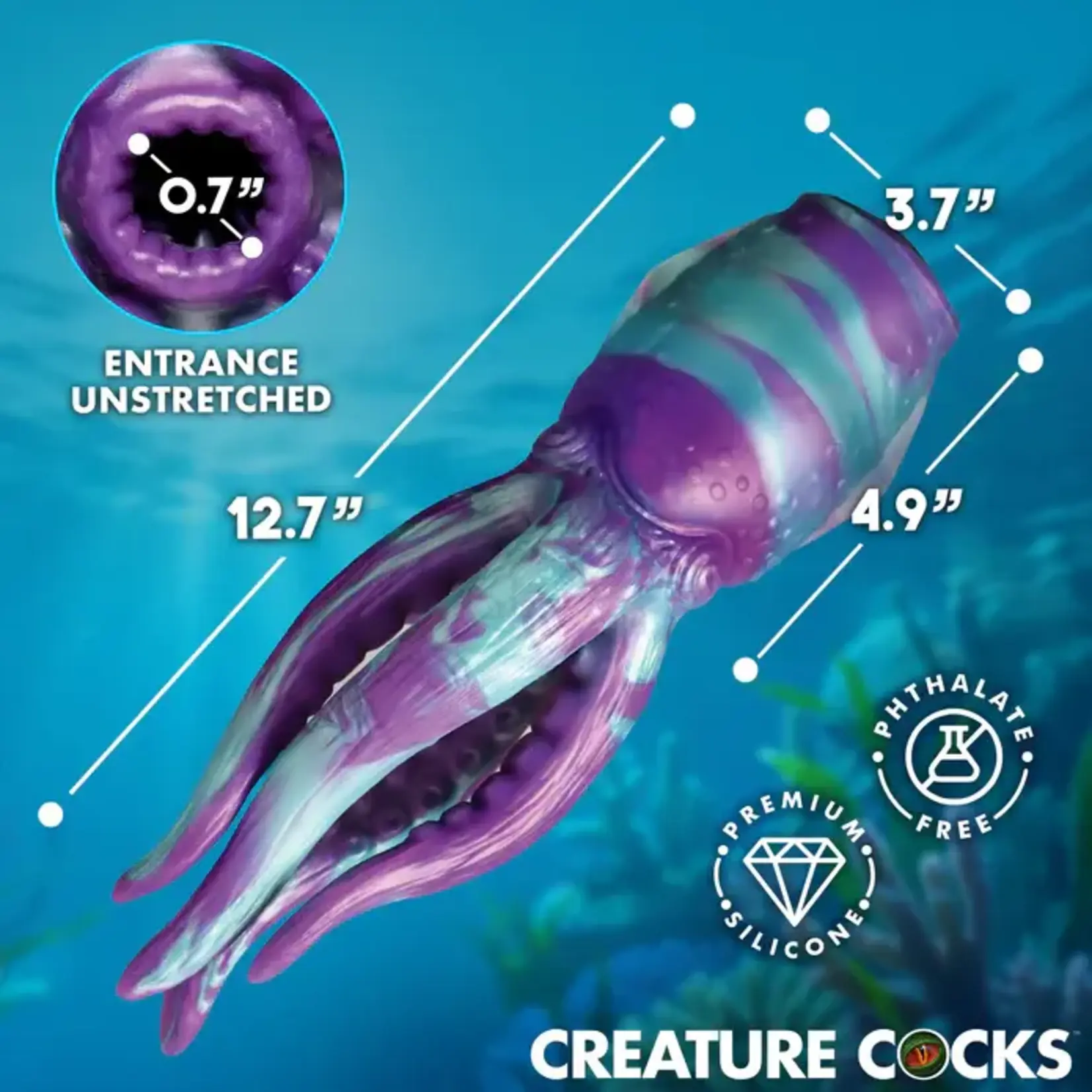 Creature Cocks Tenta Stroke Silicone Masturbator - Blue/Purple