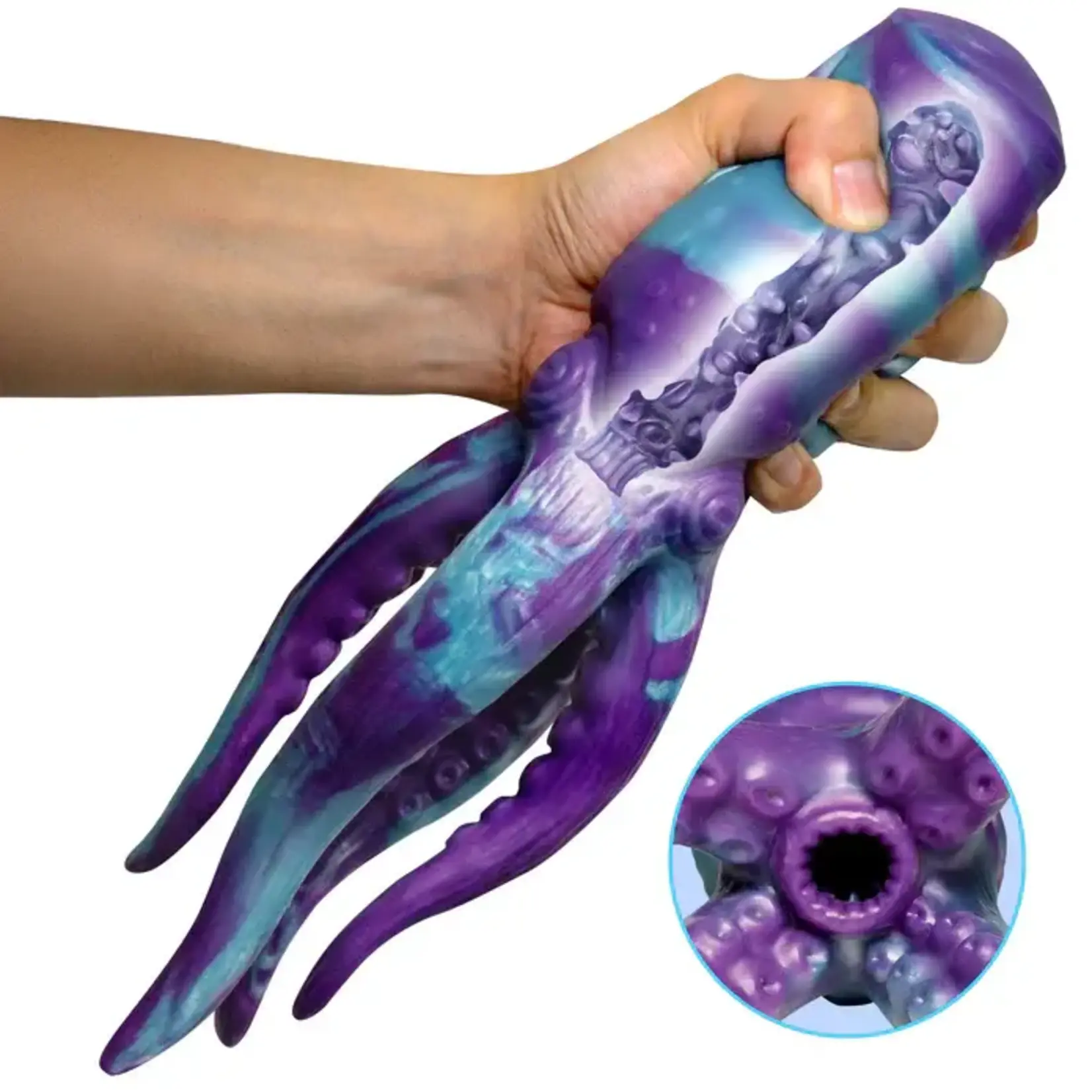 Creature Cocks Tenta Stroke Silicone Masturbator - Blue/Purple