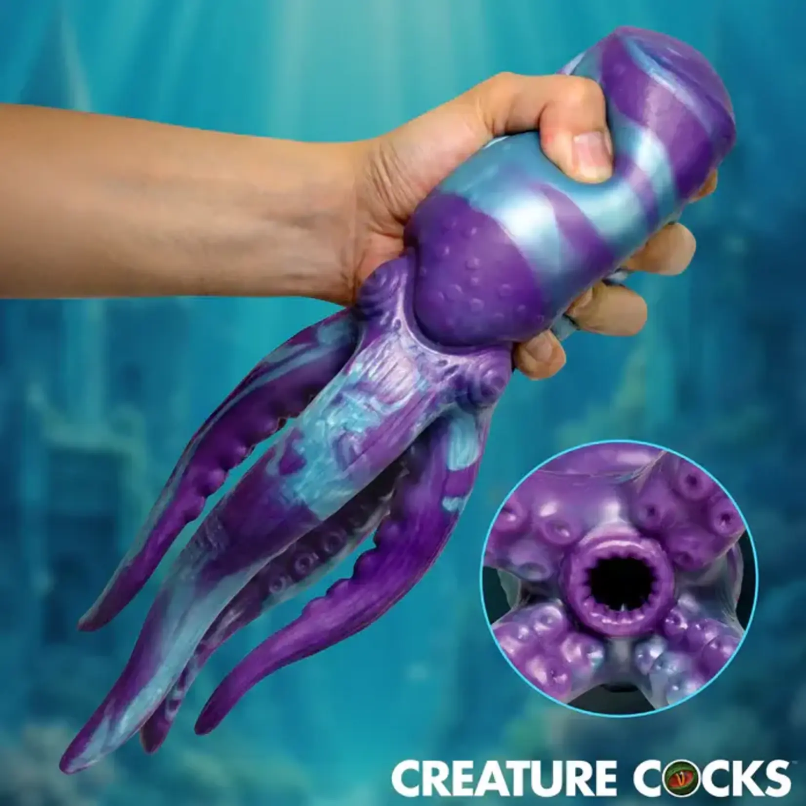 Creature Cocks Tenta Stroke Silicone Masturbator - Blue/Purple