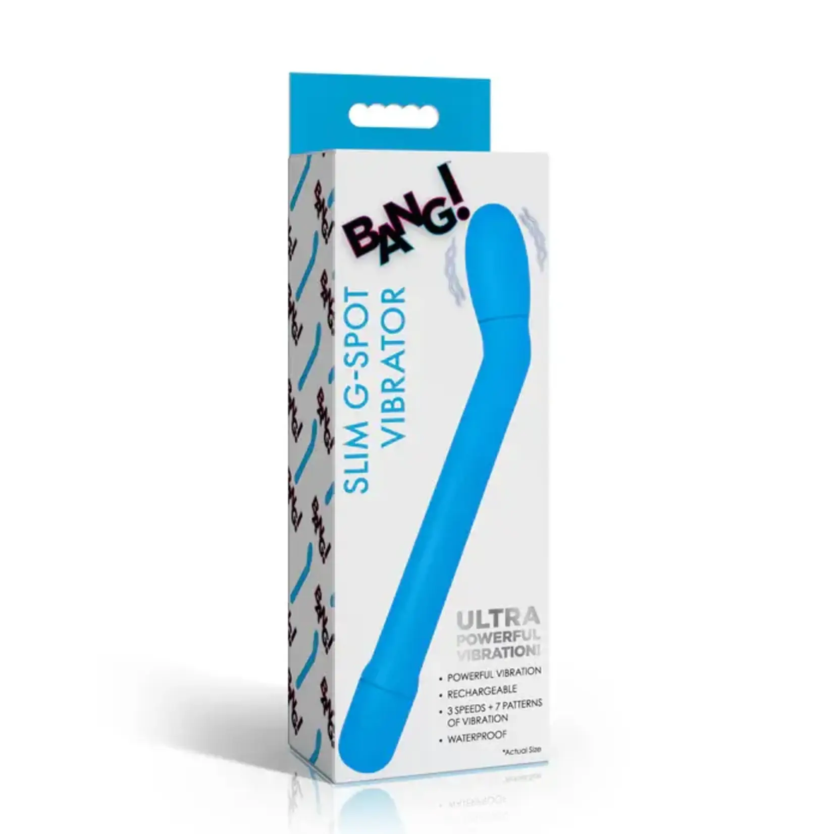 Bang Slim G-Spot Rechargeable Silicone Vibrator - Blue