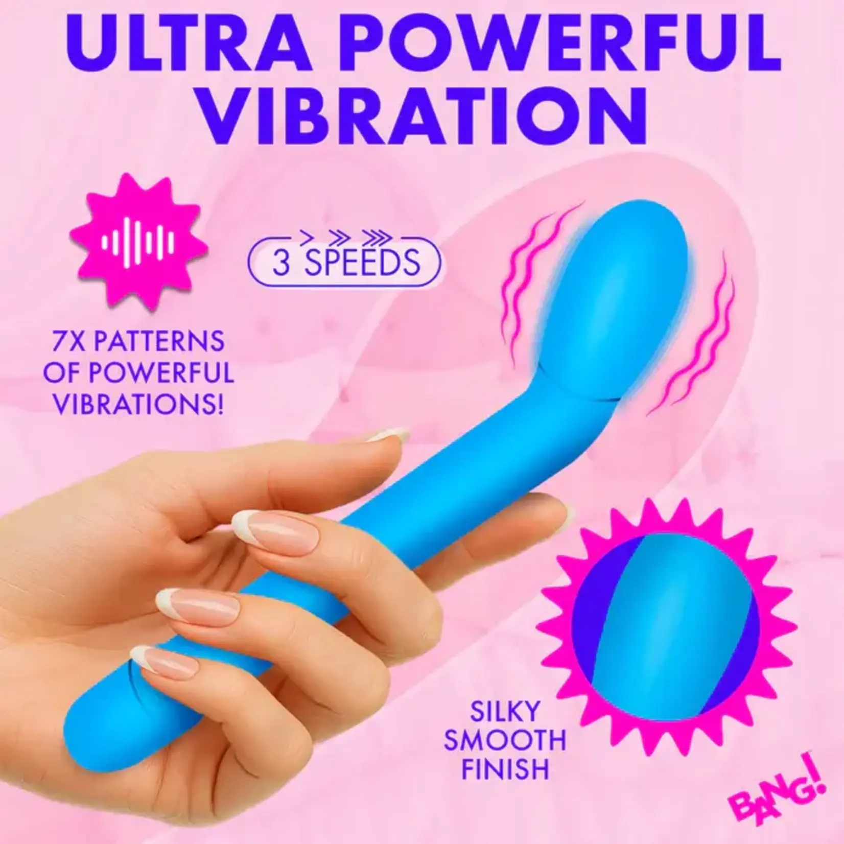 Bang Slim G-Spot Rechargeable Silicone Vibrator - Blue