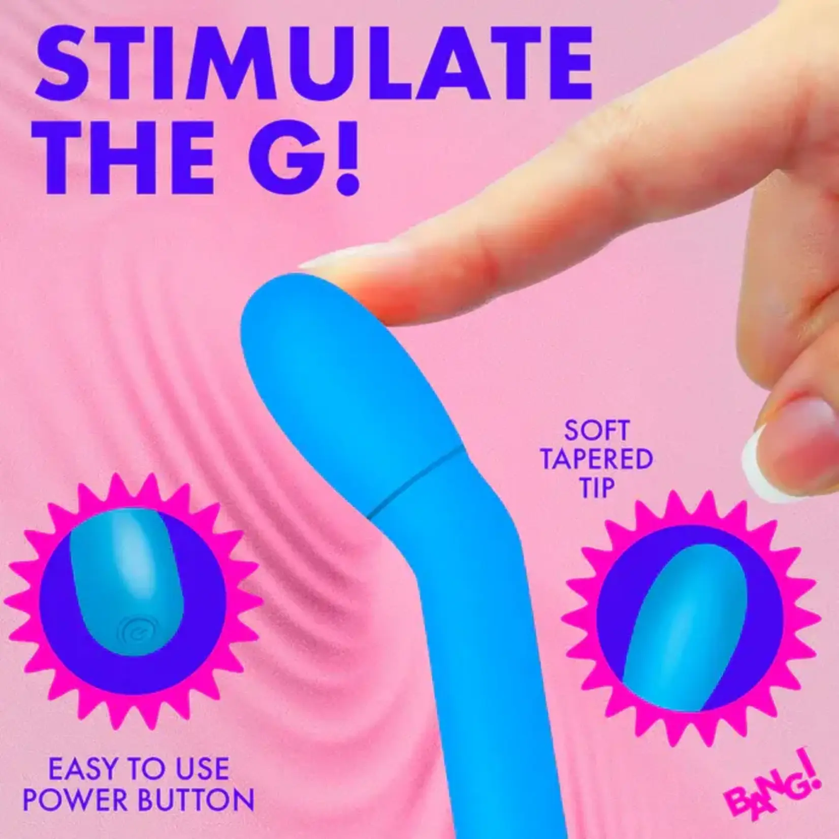 Bang Slim G-Spot Rechargeable Silicone Vibrator - Blue