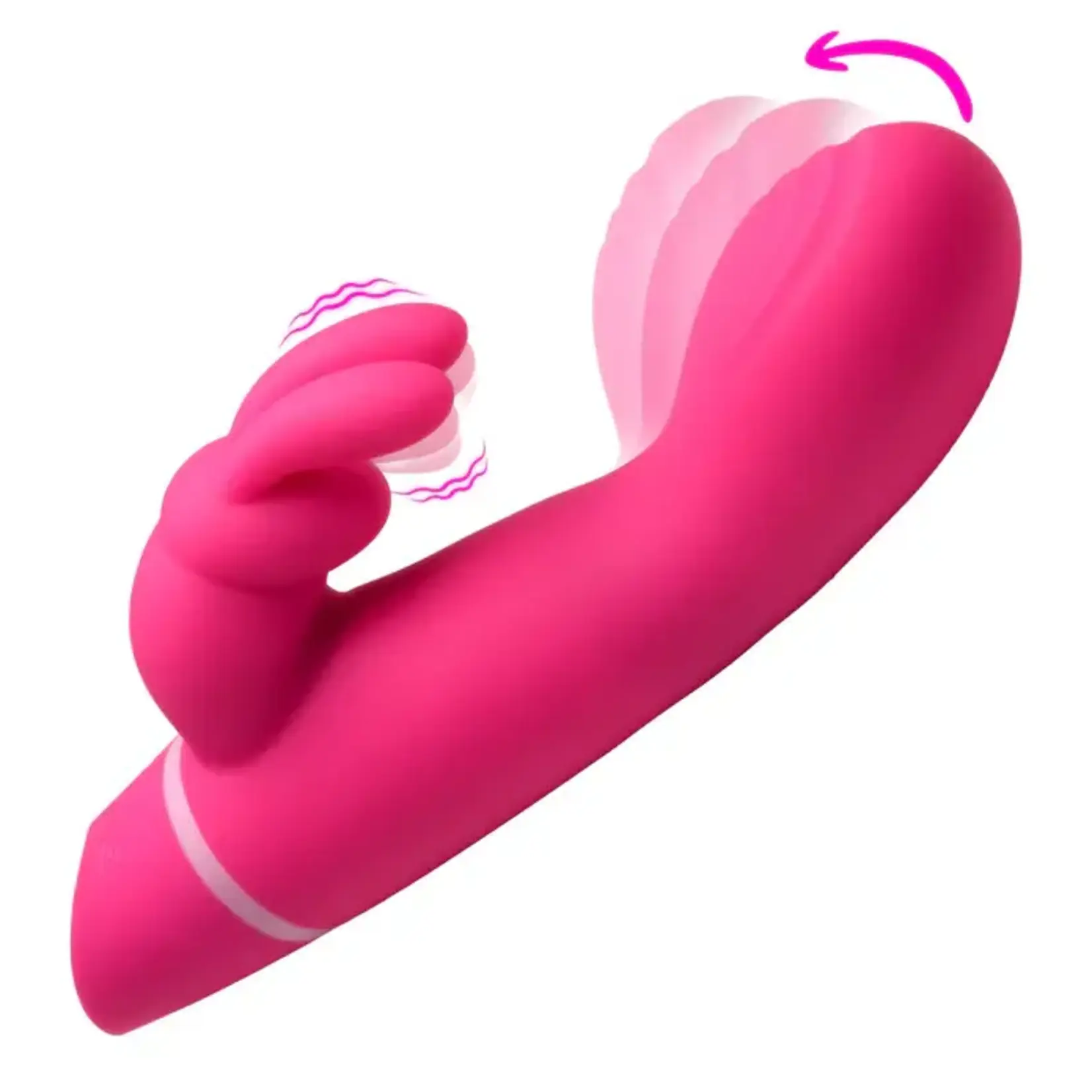 Bang! Come Hither Rechargeable Silicone Rabbit Vibrator - Pink