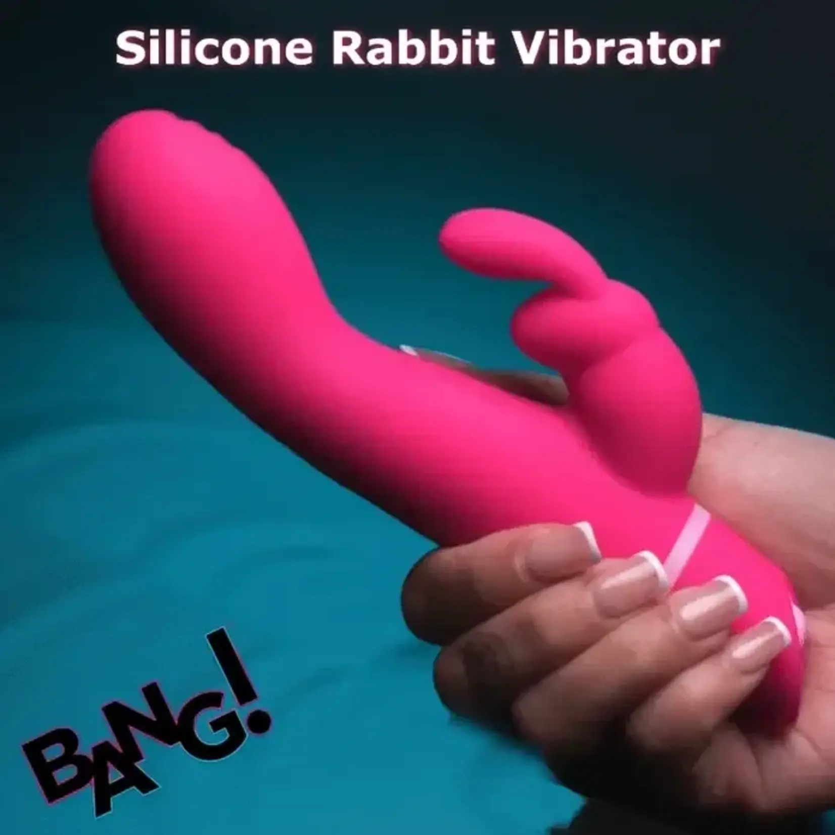 Bang! Come Hither Rechargeable Silicone Rabbit Vibrator - Pink