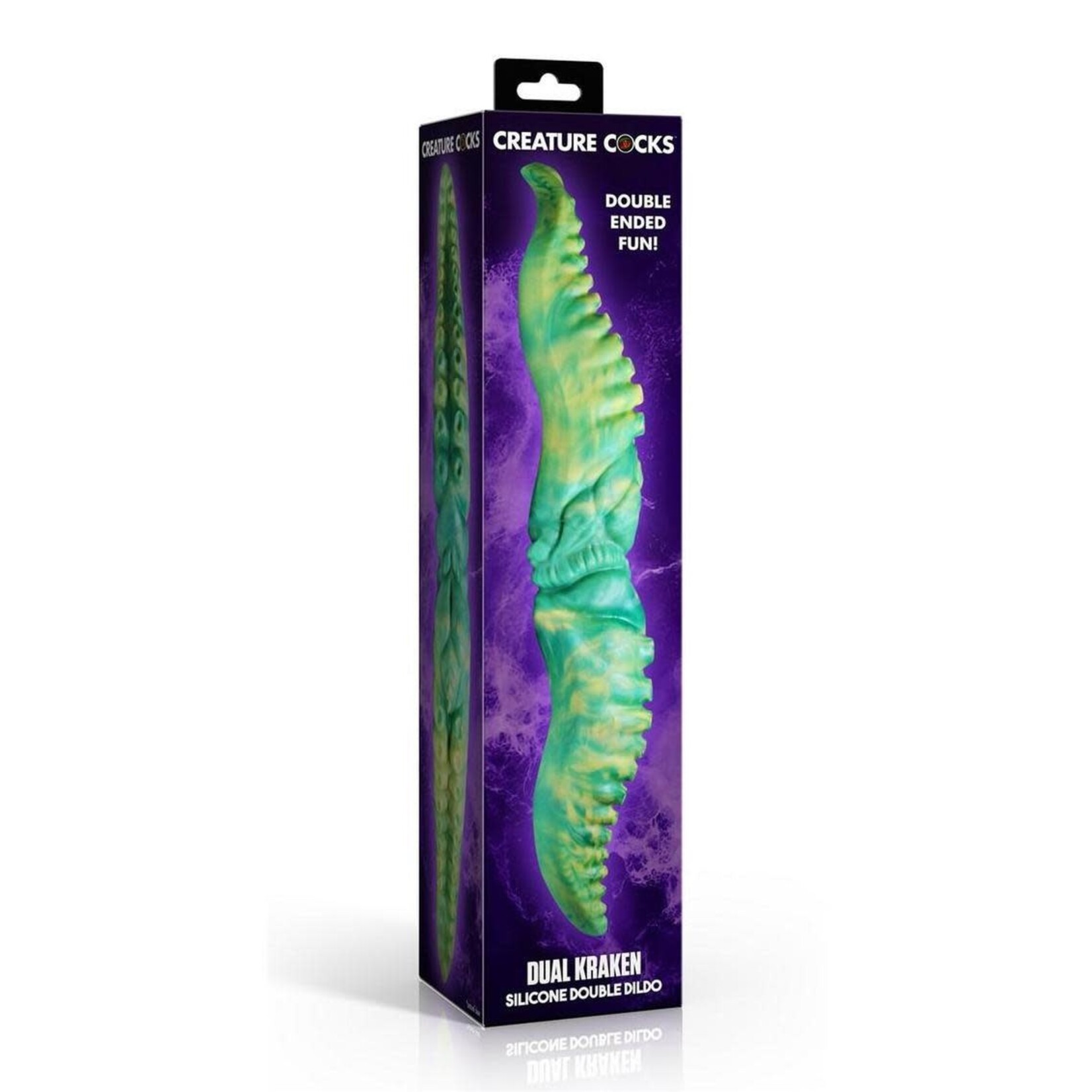 Creature Cocks Dual Kraken Silicone Double Dildo - Green/Yellow