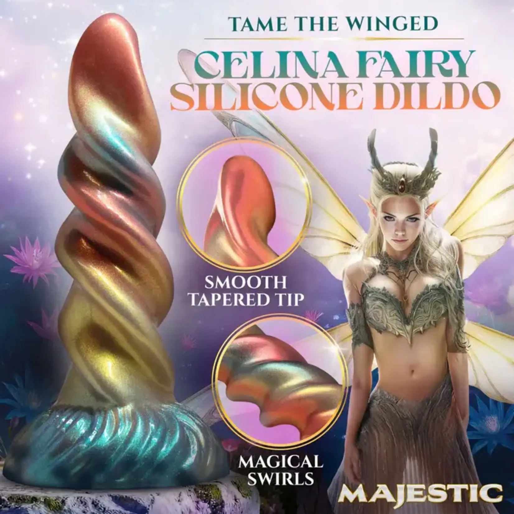 Creature Cocks Celina Fairy Silicone Dildo - Multicolors