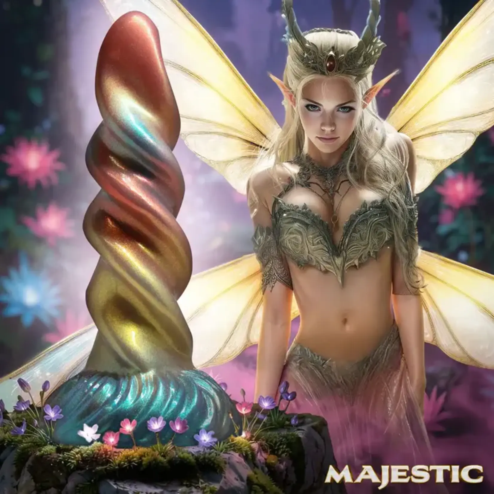 Creature Cocks Celina Fairy Silicone Dildo - Multicolors