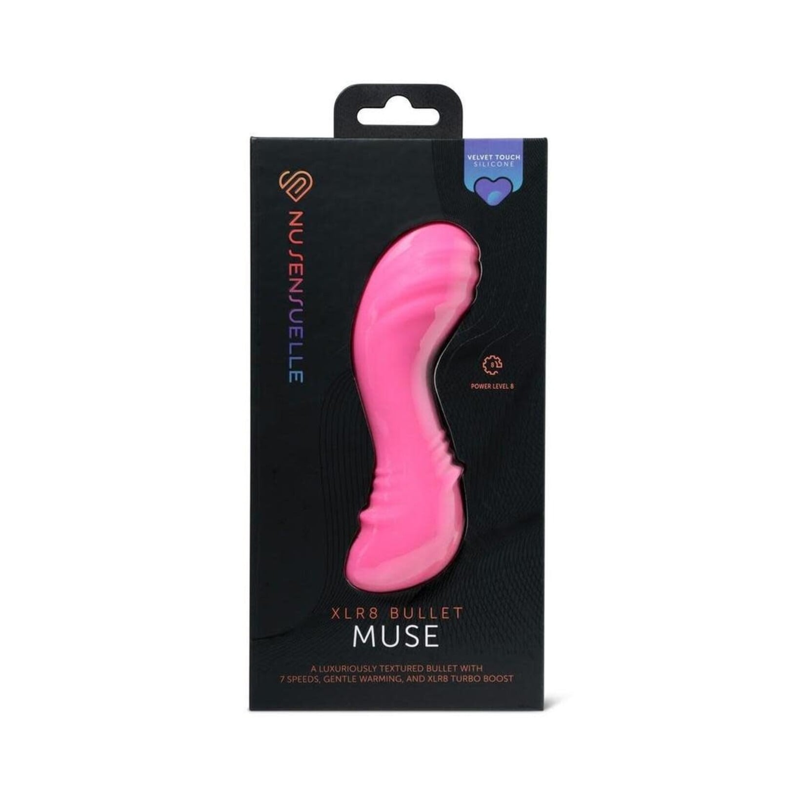 Nu Sensuelle Muse XLR8 Rechargeable Silicone Bullet Vibrator with Heat - Pink