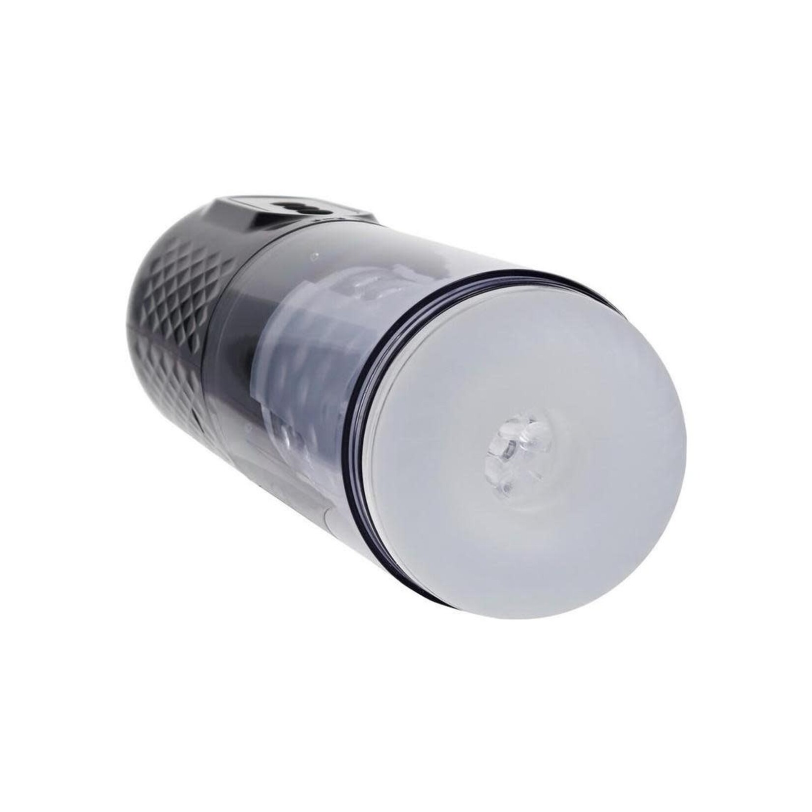 Pumped Vortex Multi Function Suction Rotating Thrusting Rechargeable Masturbator - Gun Metal