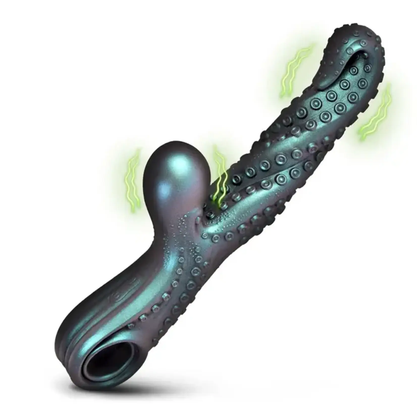 Creature Cocks Vibropus Rechargeable Silicone Rabbit Vibrator - Emerald