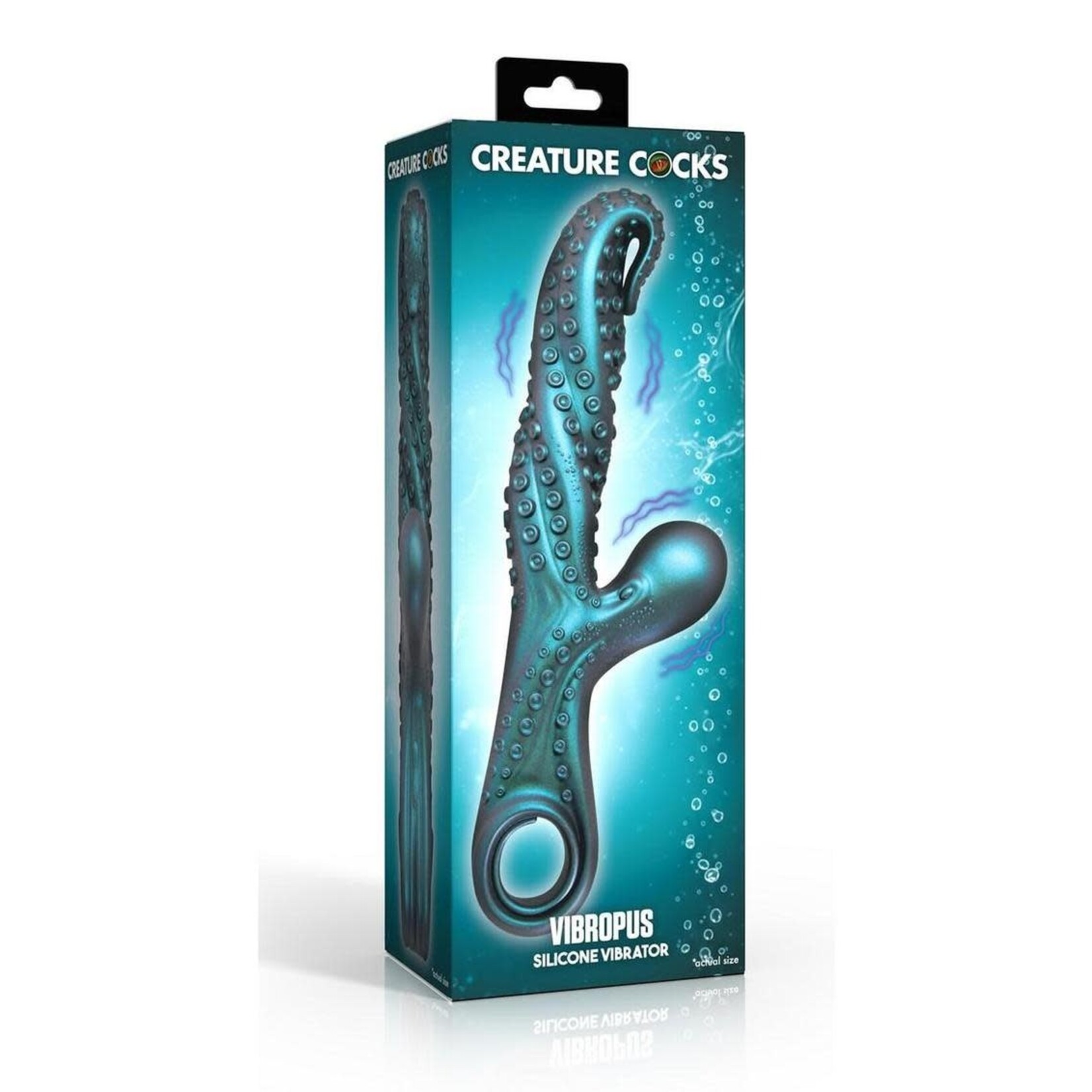 Creature Cocks Vibropus Rechargeable Silicone Rabbit Vibrator - Emerald