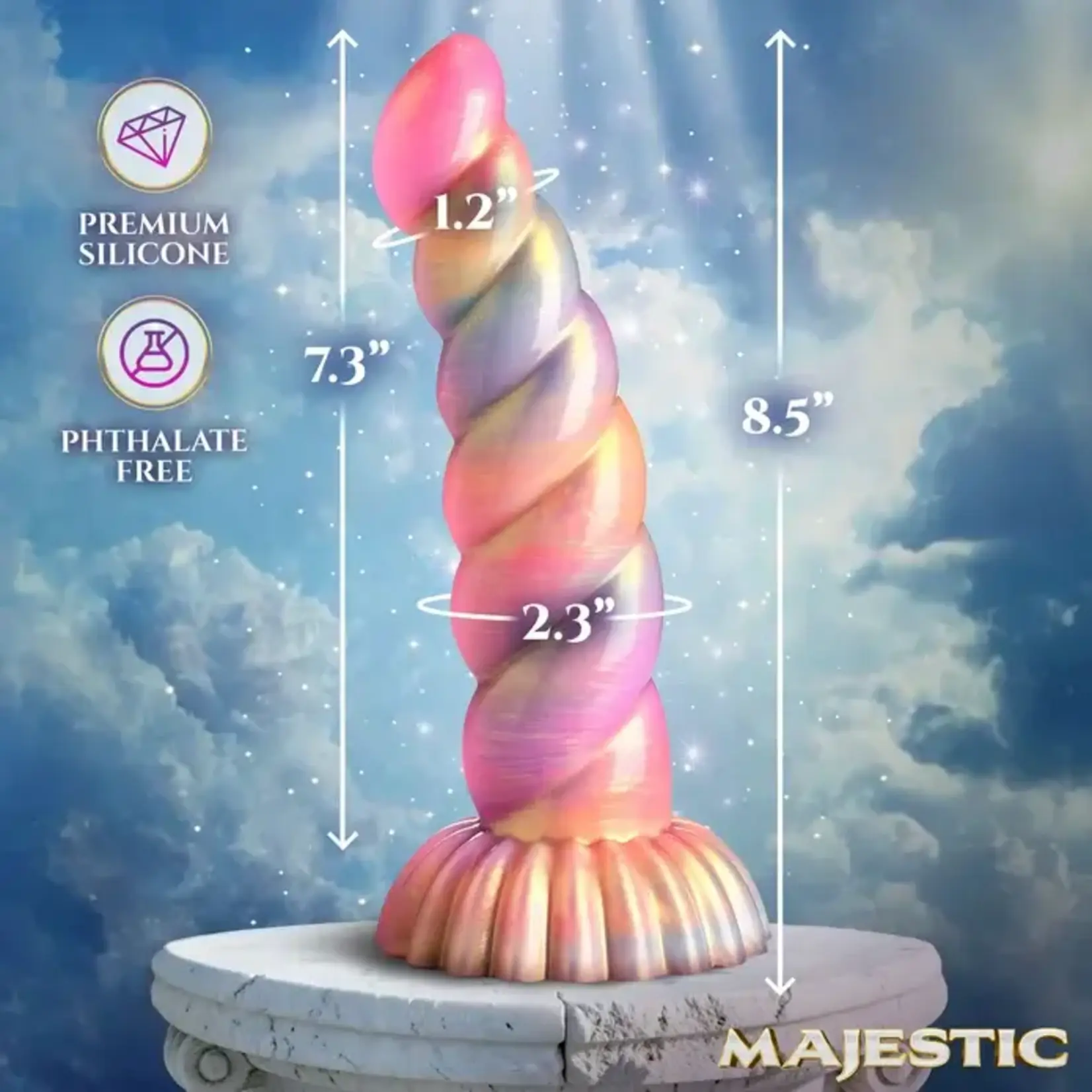 Creature Cocks Aurora Unicorn Silicone Dildo - Rainbow