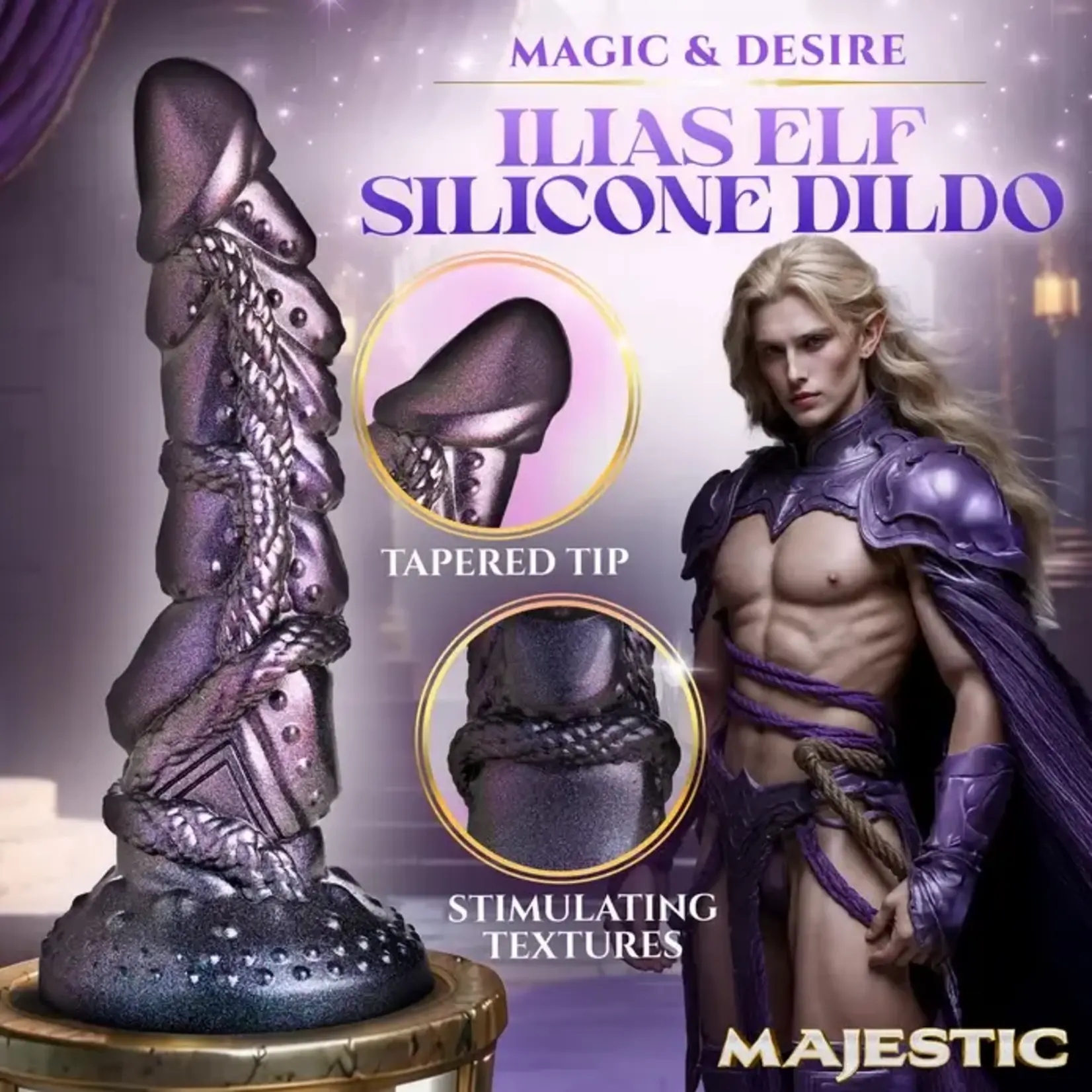 Creature Cocks Ilias Elf Silicone Dildo 8.5in - Silver